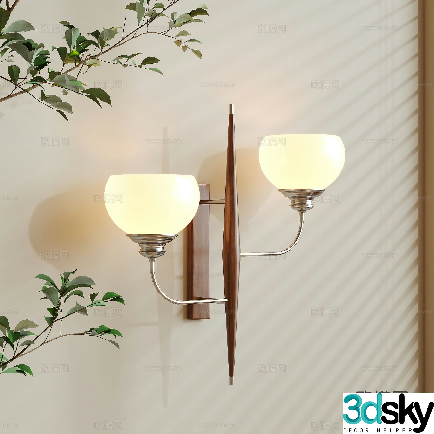 Medieval style wall lamp 3d model
