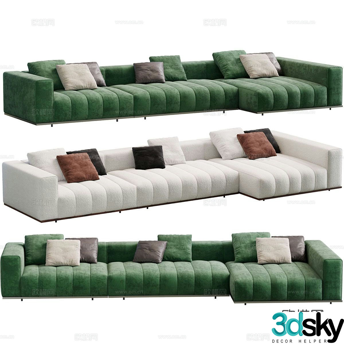 Multi-person sofa corner sofa 3d model