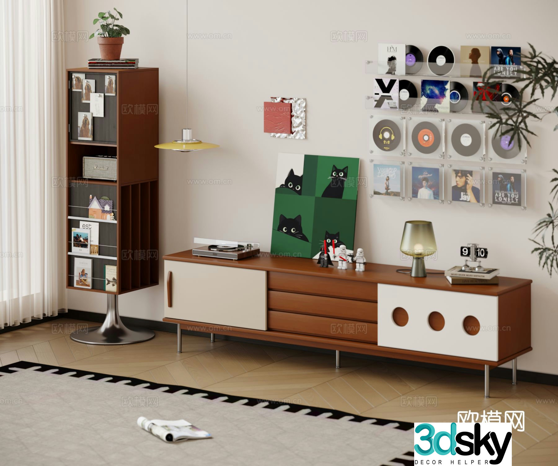 Medieval style TV cabinet 3D model