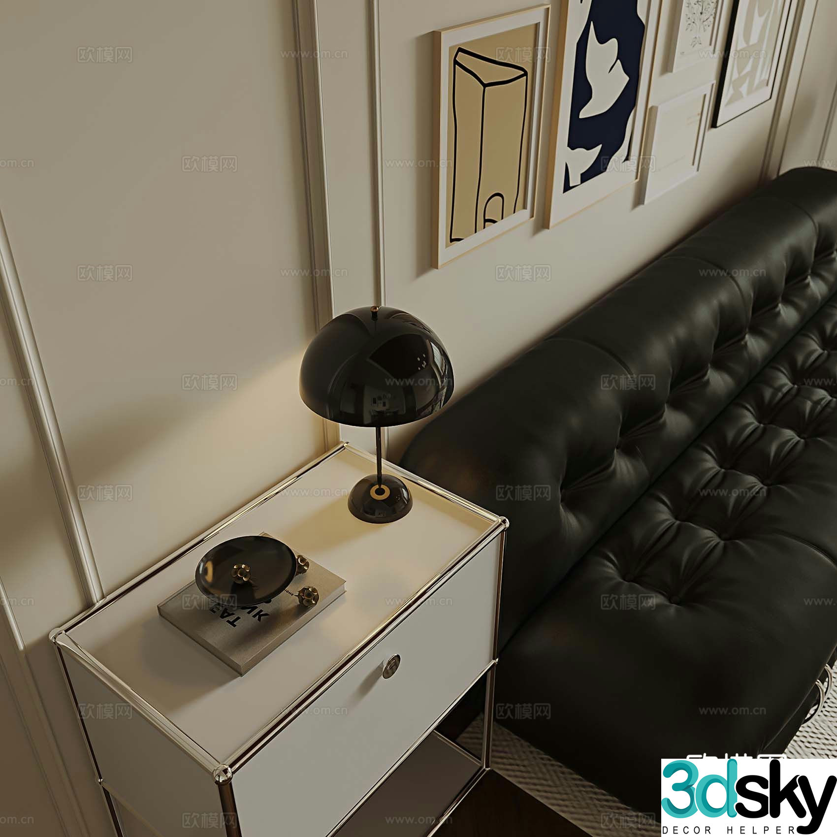 Modern side cabinet corner cabinet sofa side cabinet 3d model