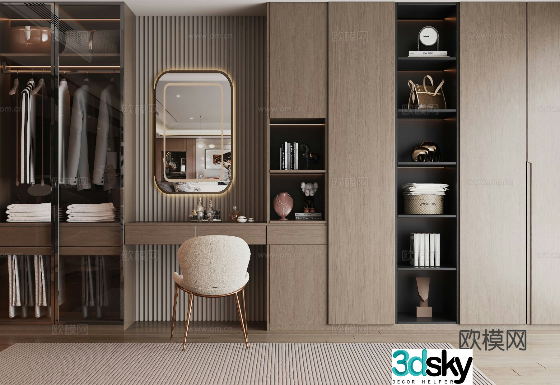 Italian wardrobe dresser 3d model