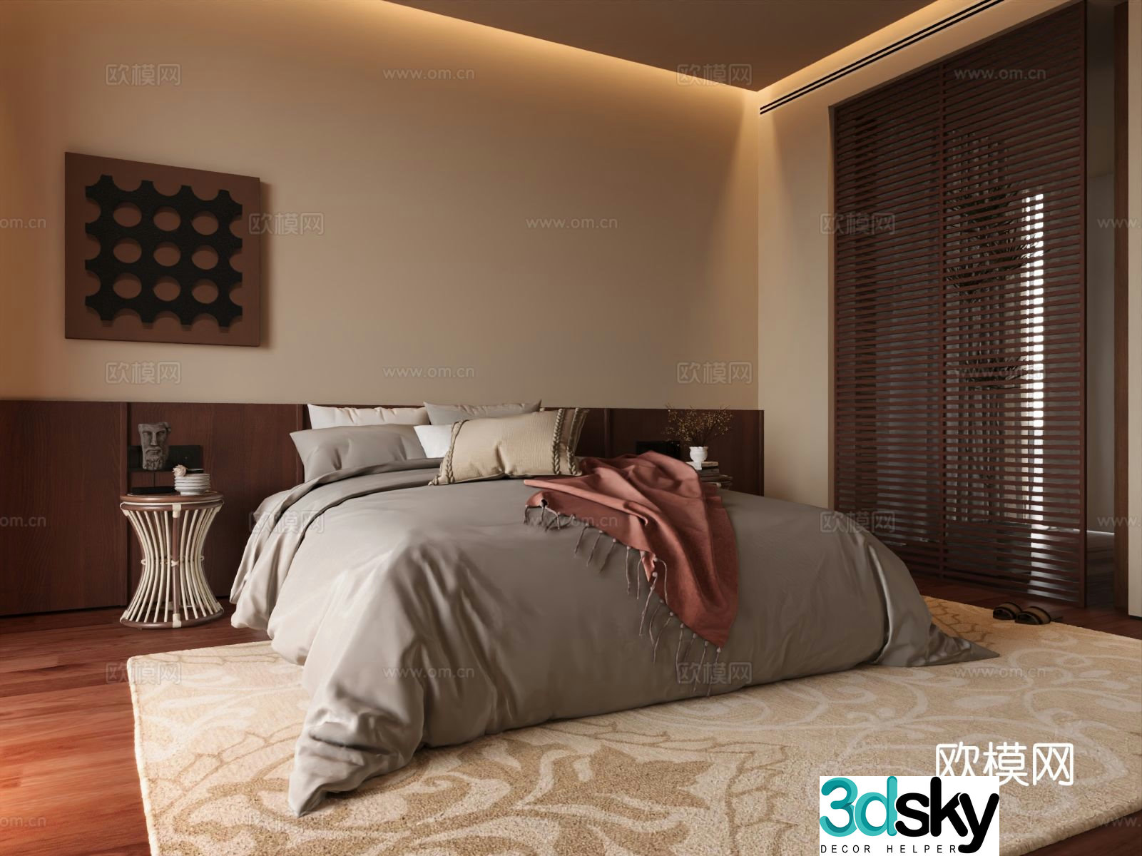 Medieval style bedroom master bedroom 3d model