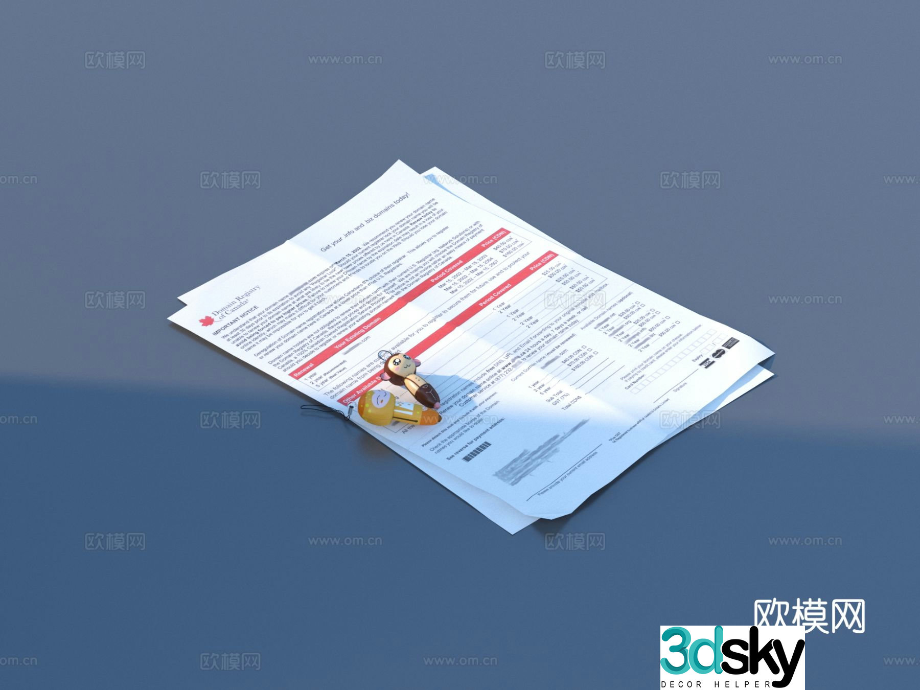 Manuscript paper note paper stationery sketch 3d model