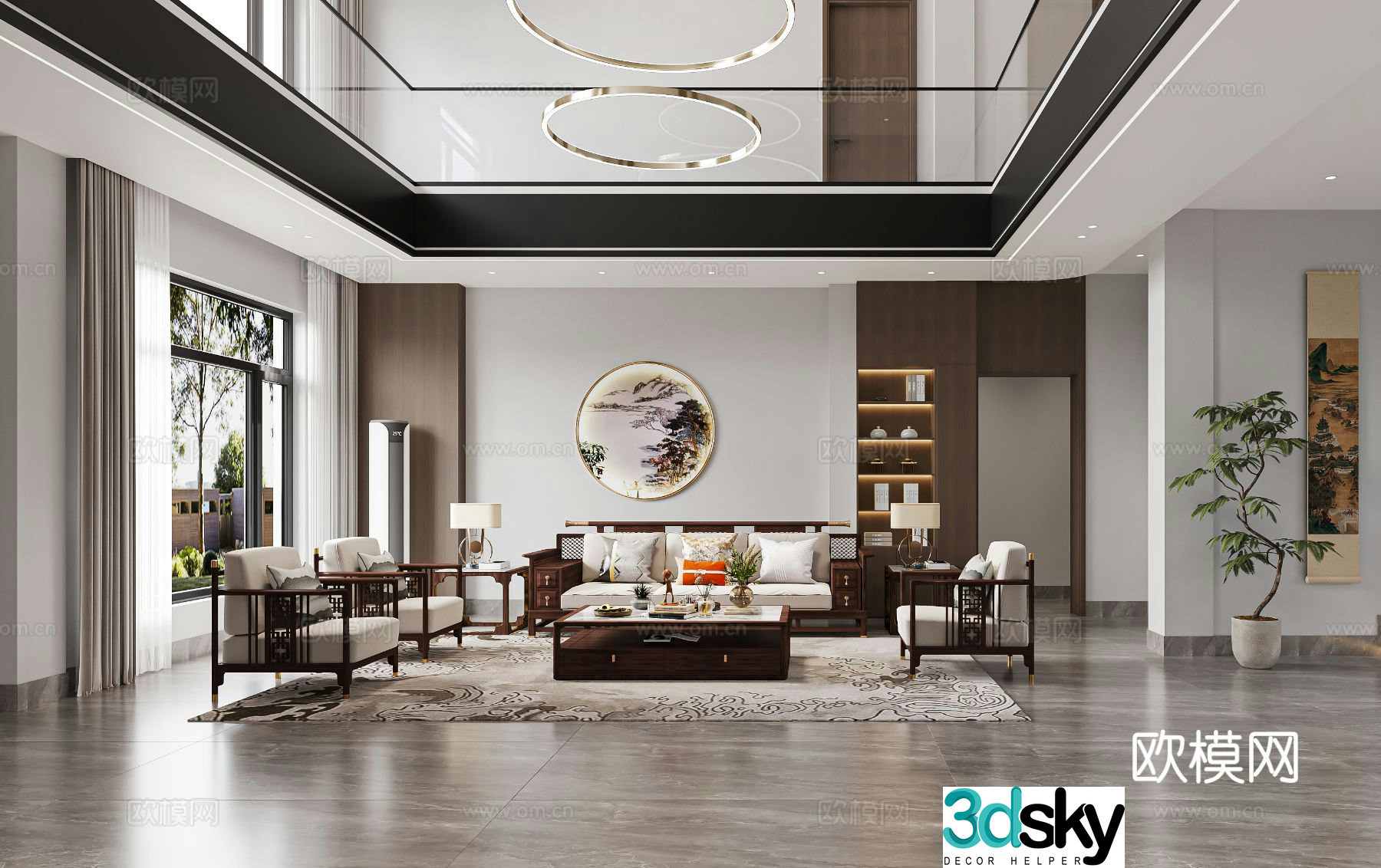 New Chinese style living room 3d model