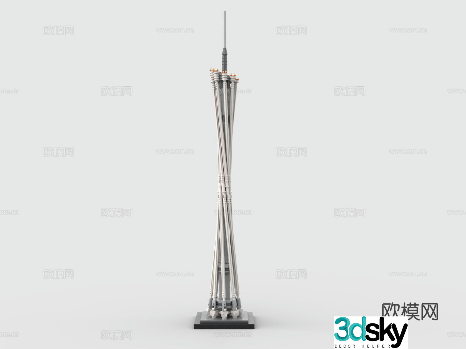 LEGO toys Guangzhou TV Tower small waist building blocks 3D model