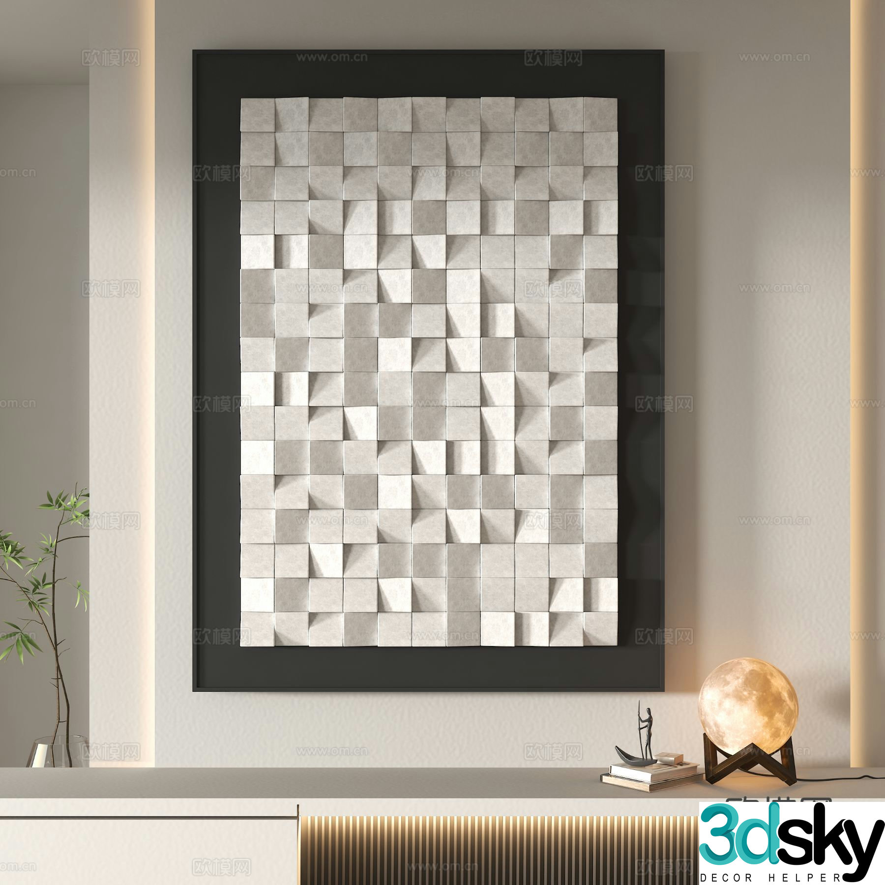 Decorative painting three-dimensional painting hanging painting 3D model