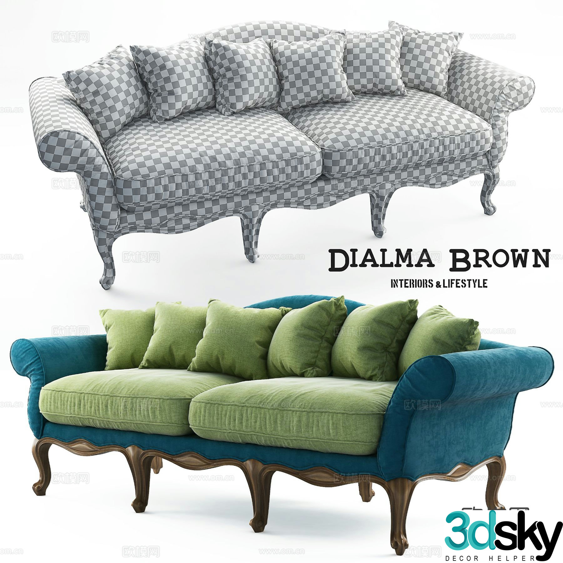 Dialma loveseat 3d model