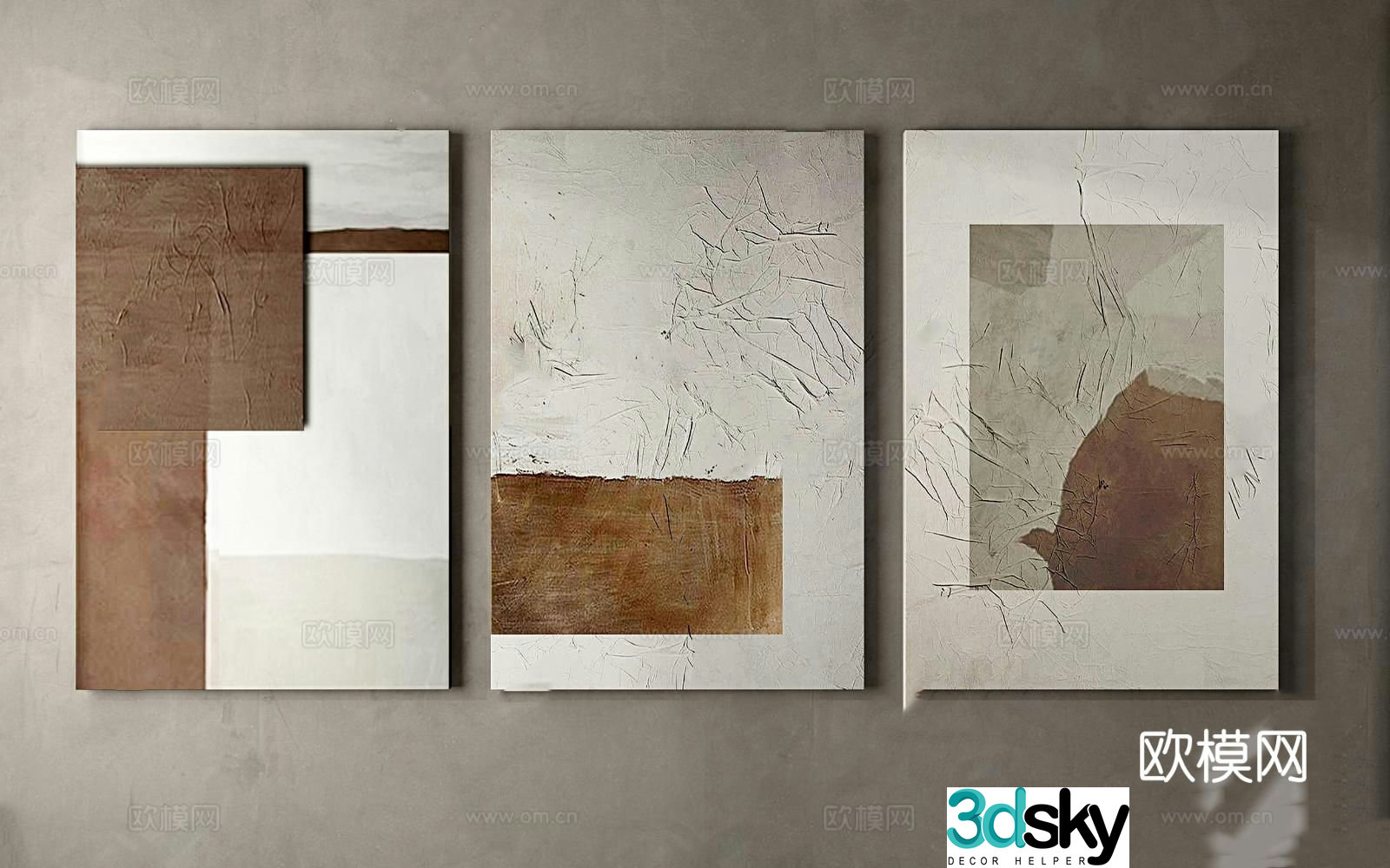 Wabi-sabi painting texture painting abstract painting decorative painting 3D model