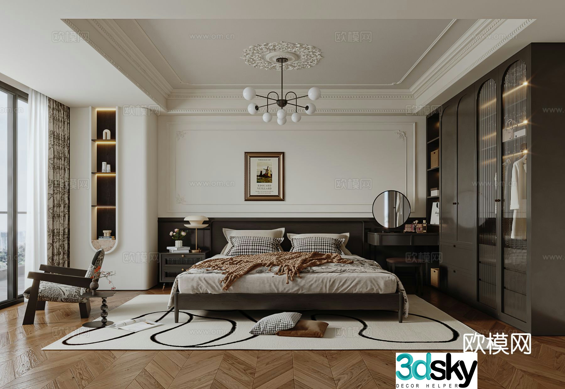French bedroom master bedroom 3d model