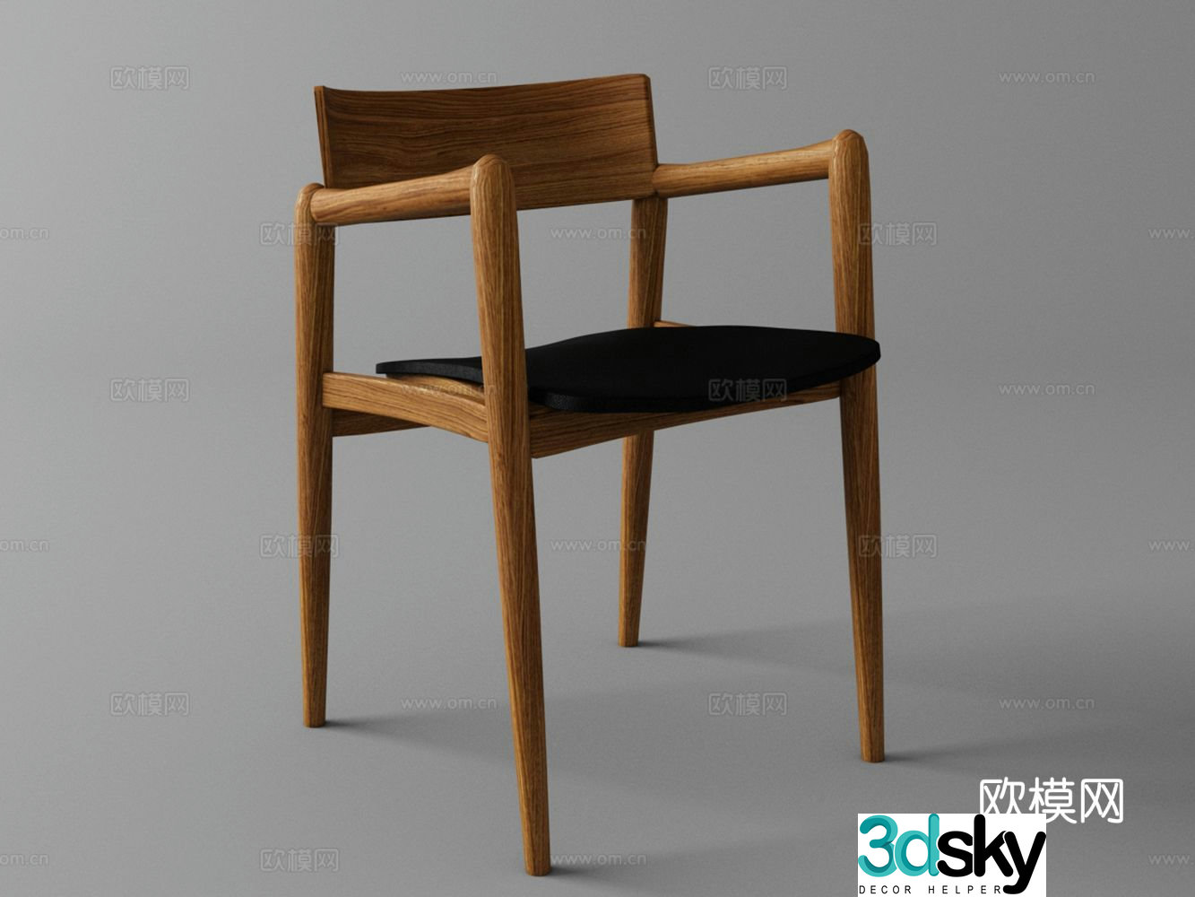 Nordic chair dining chair 3d model