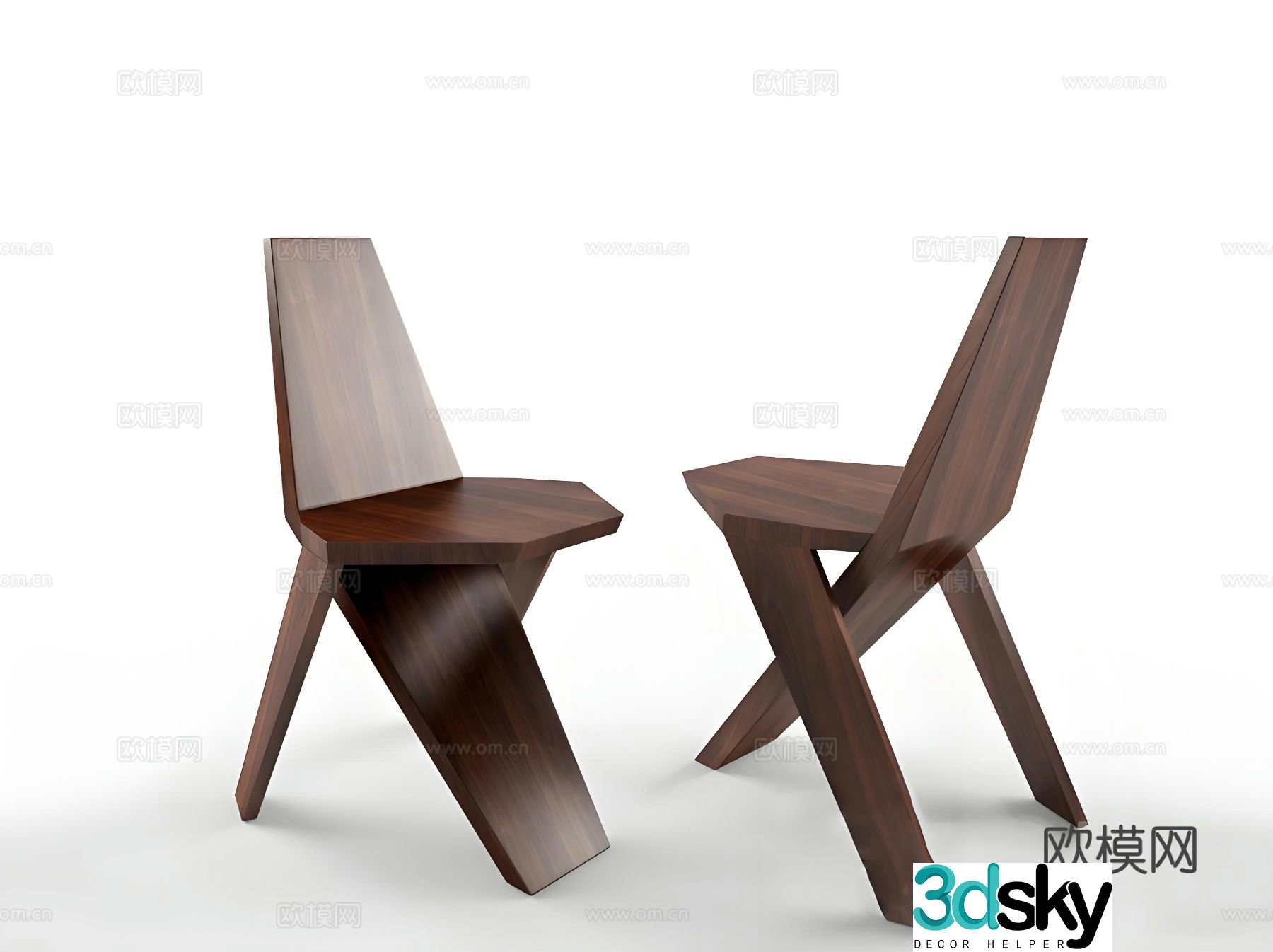 Nordic chair leisure chair 3d model
