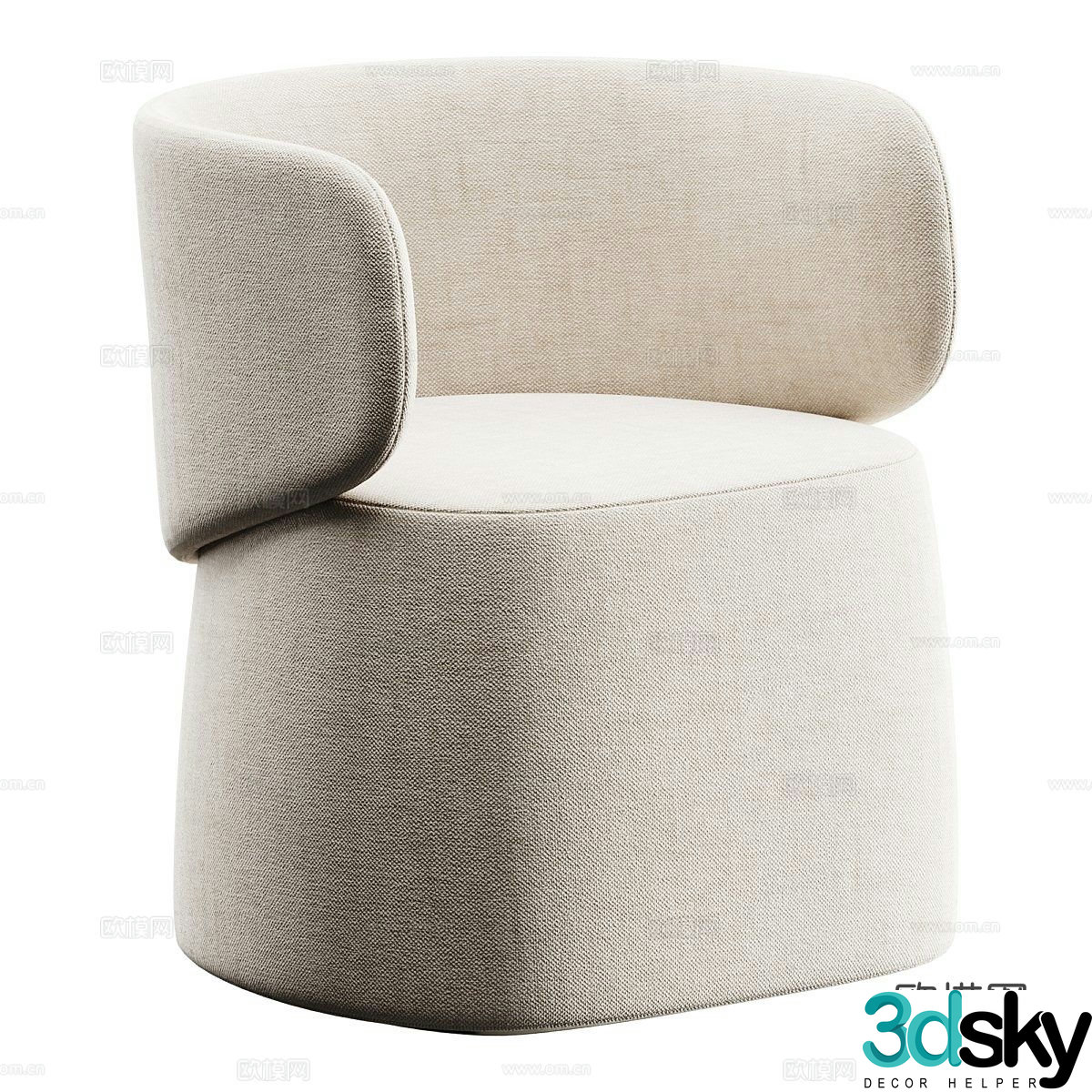 Single sofa armrest sofa 3d model