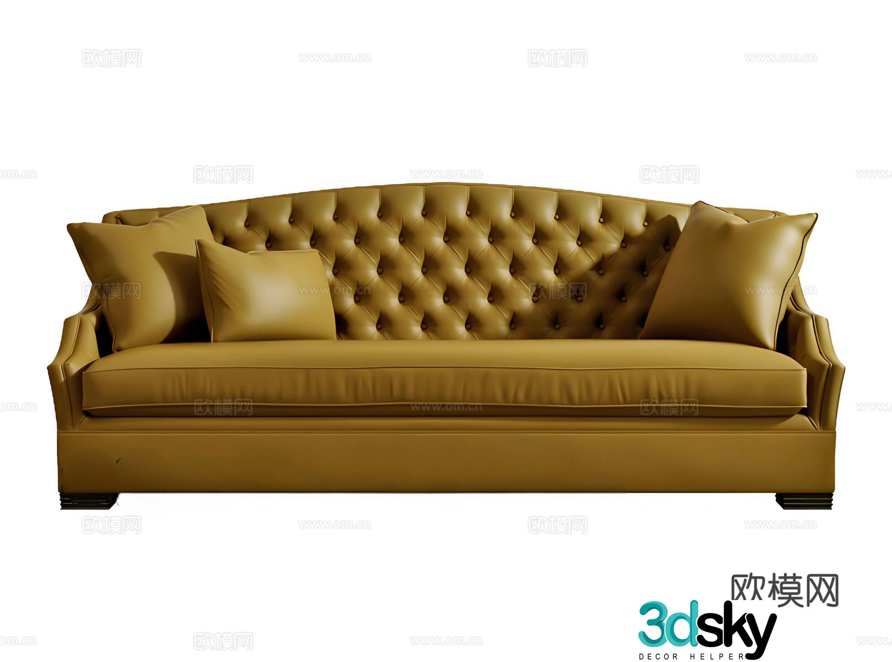 European style sofa double sofa pull button sofa 3d model