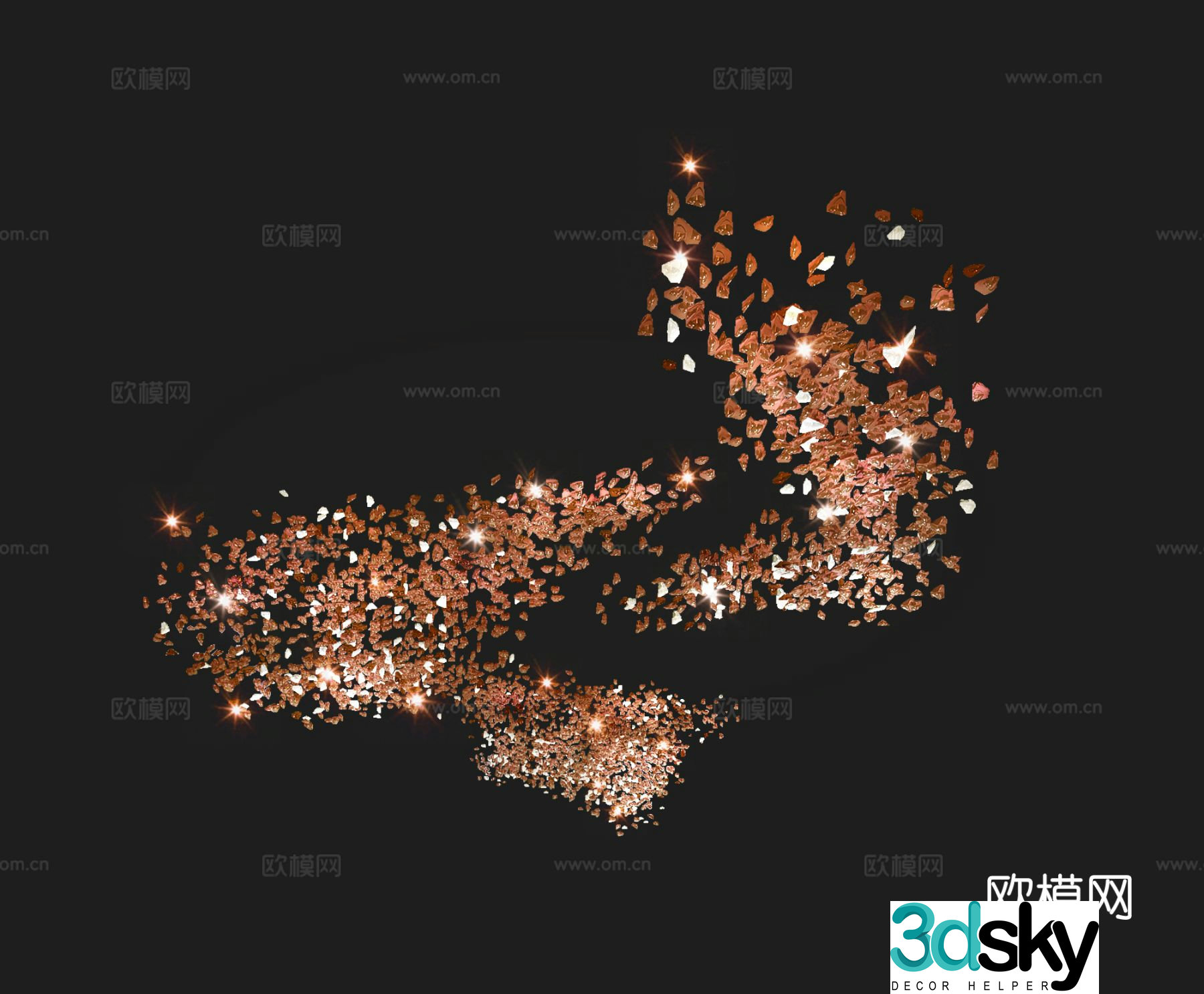 Light luxury chandelier crystal chandelier 3d model