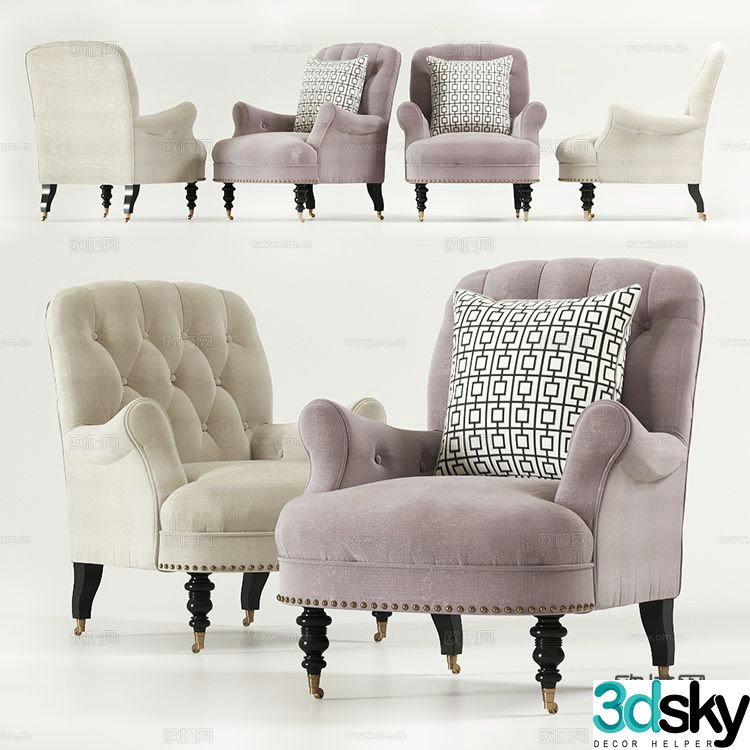Eichholtz European chair leisure chair 3d model