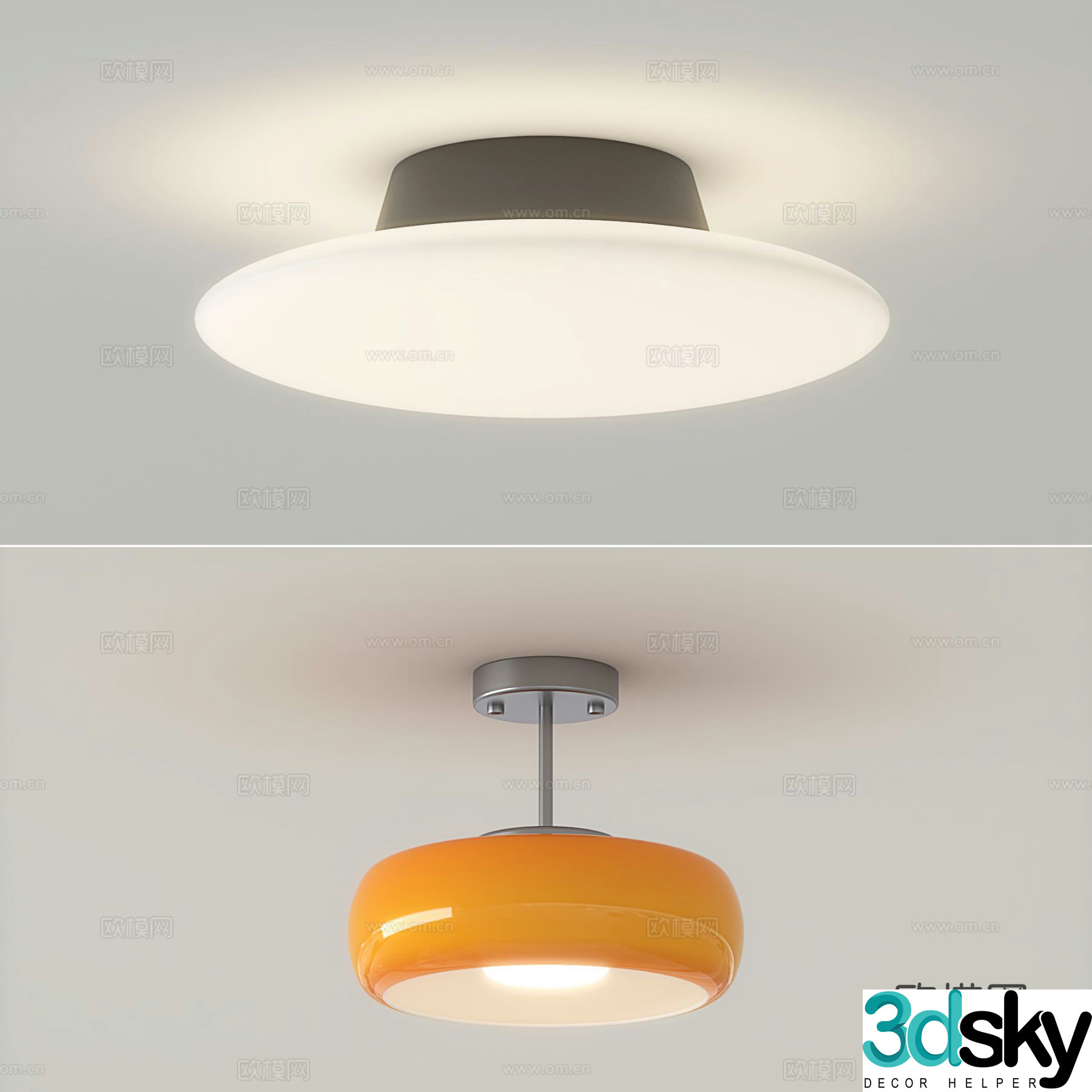 Medieval style ceiling lamp bedroom lamp 3d model
