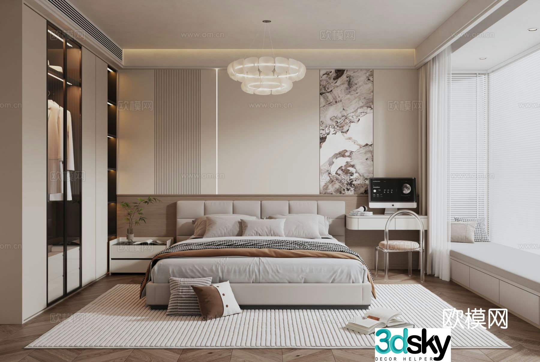 Modern bedroom master bedroom 3d model