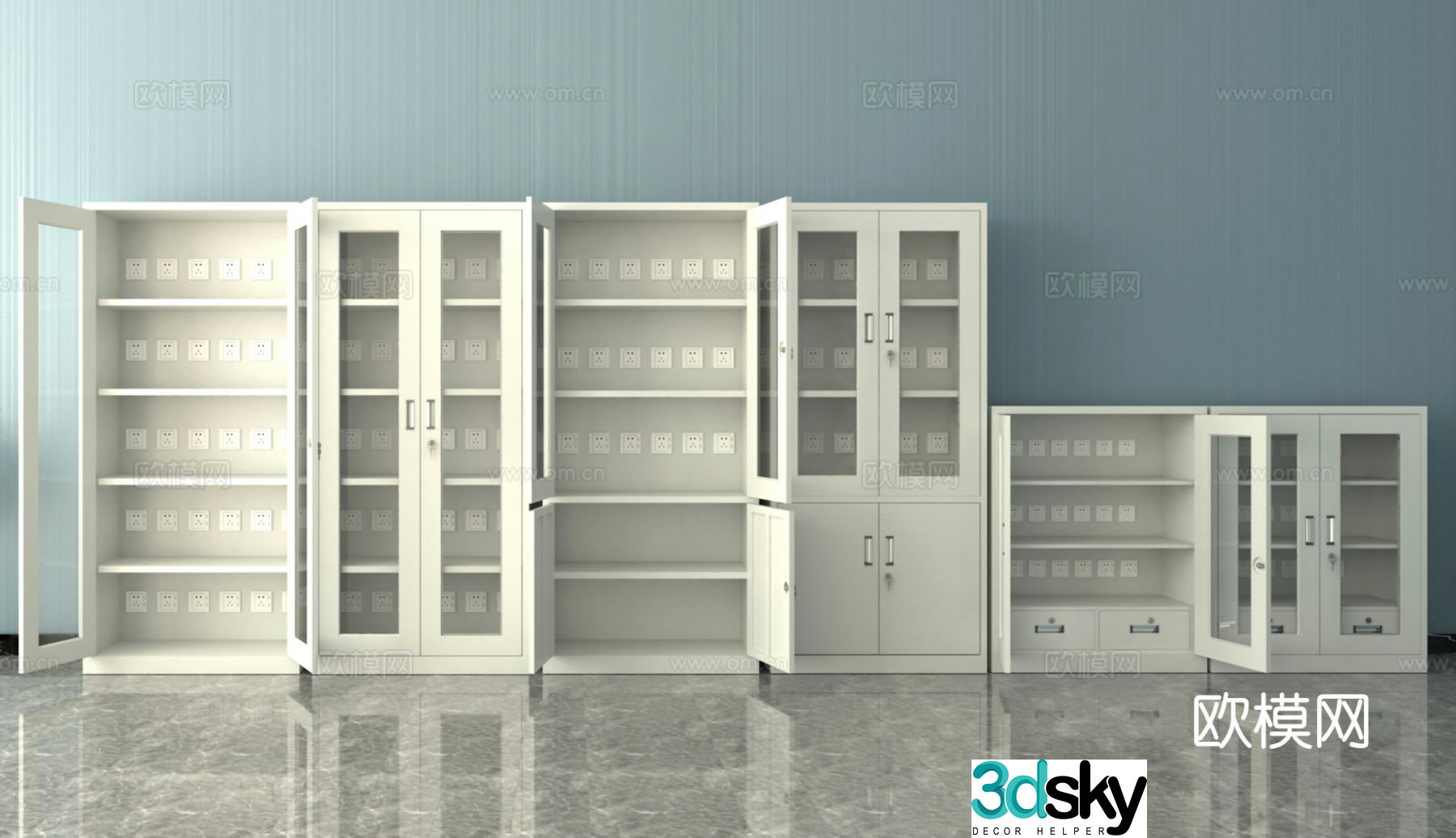 Display cabinet filing cabinet charging cabinet 3d model