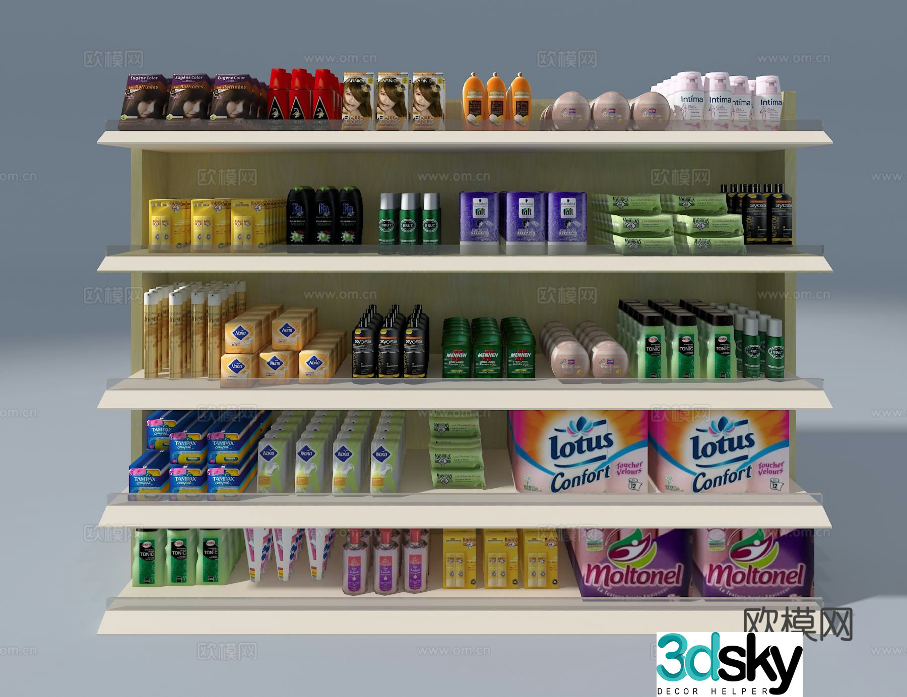Supermarket shelves daily necessities shelf 3d model