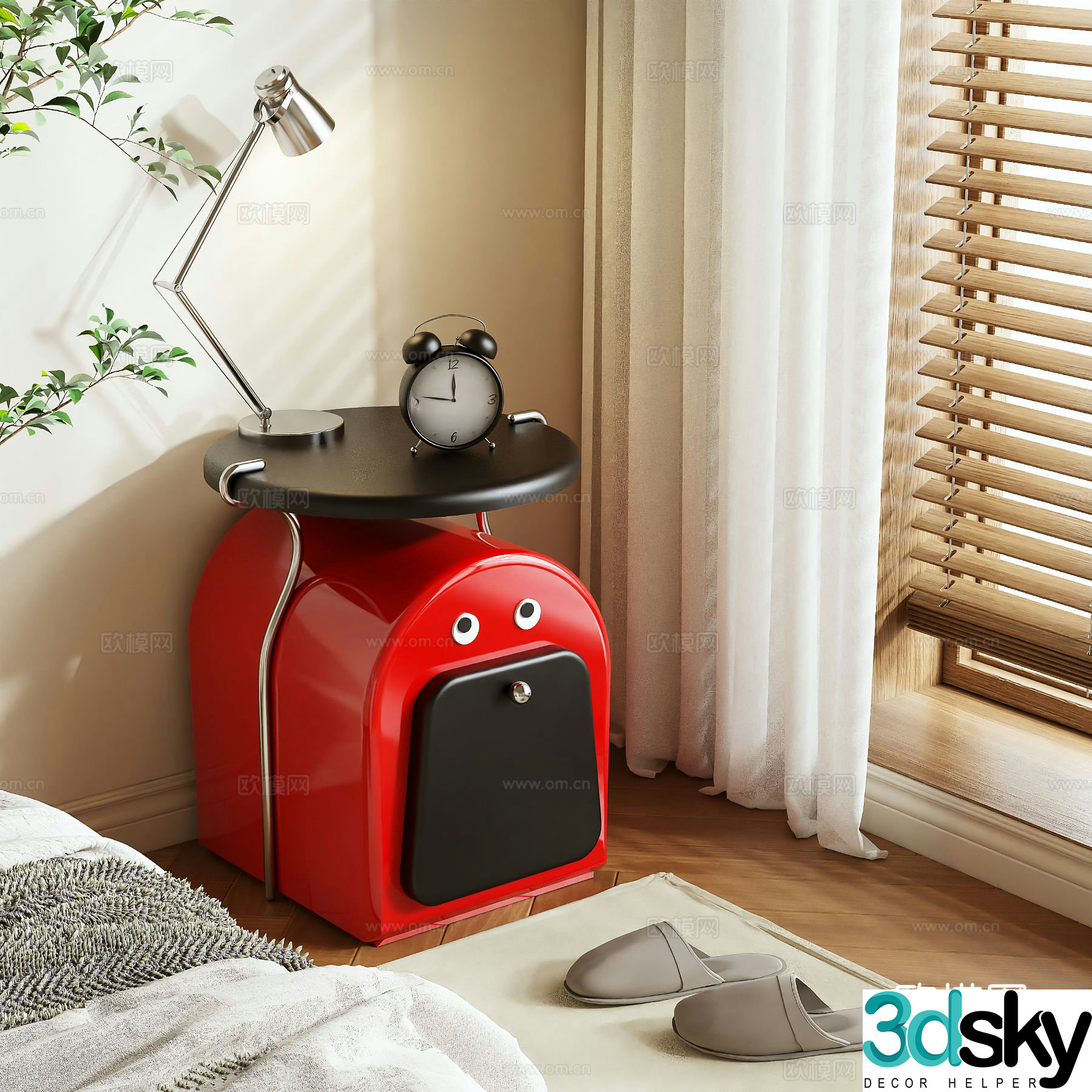 Cartoon bedside table 3d model