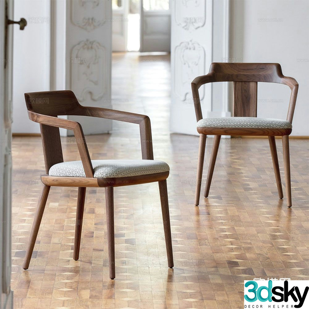 Porada Nordic chair dining chair 3d model