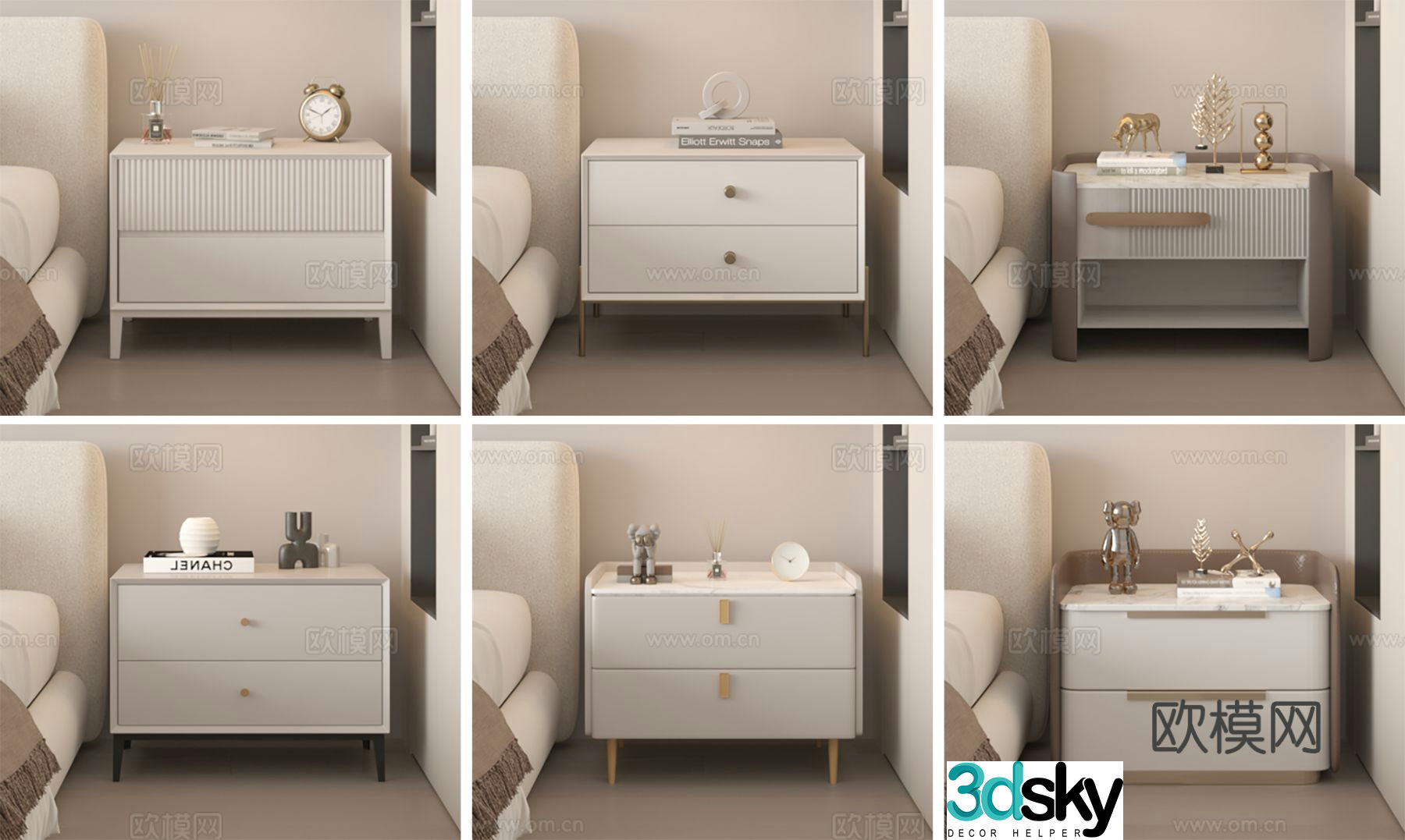 Modern bedside table 3d model