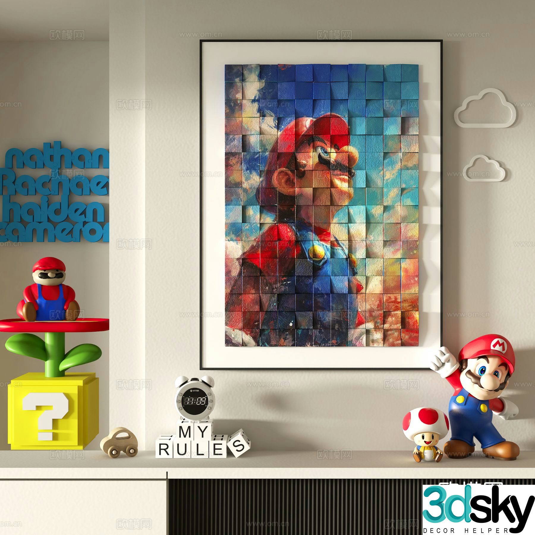 Cartoon decorative hanging painting children’s painting hanging painting 3D model