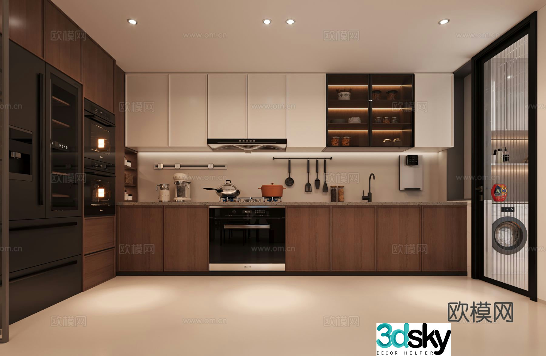 Medieval style kitchen cabinet 3d model