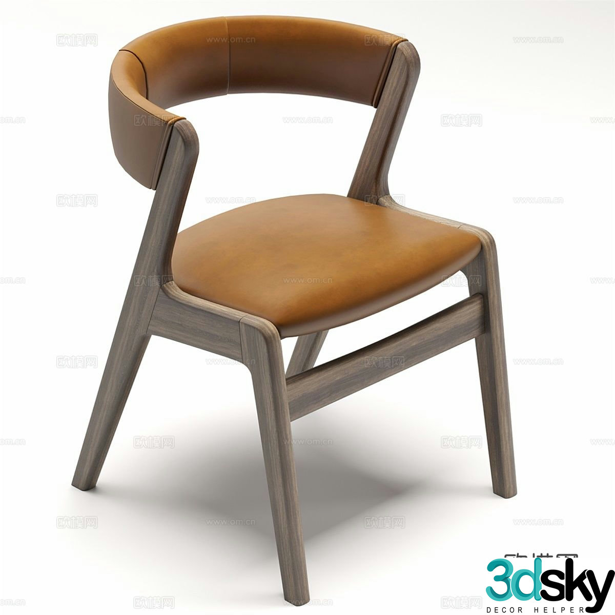 MONACO ash single chair dining chair tea chair 3d model