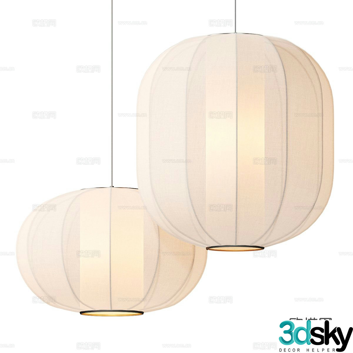 Modern lantern chandelier 3d model