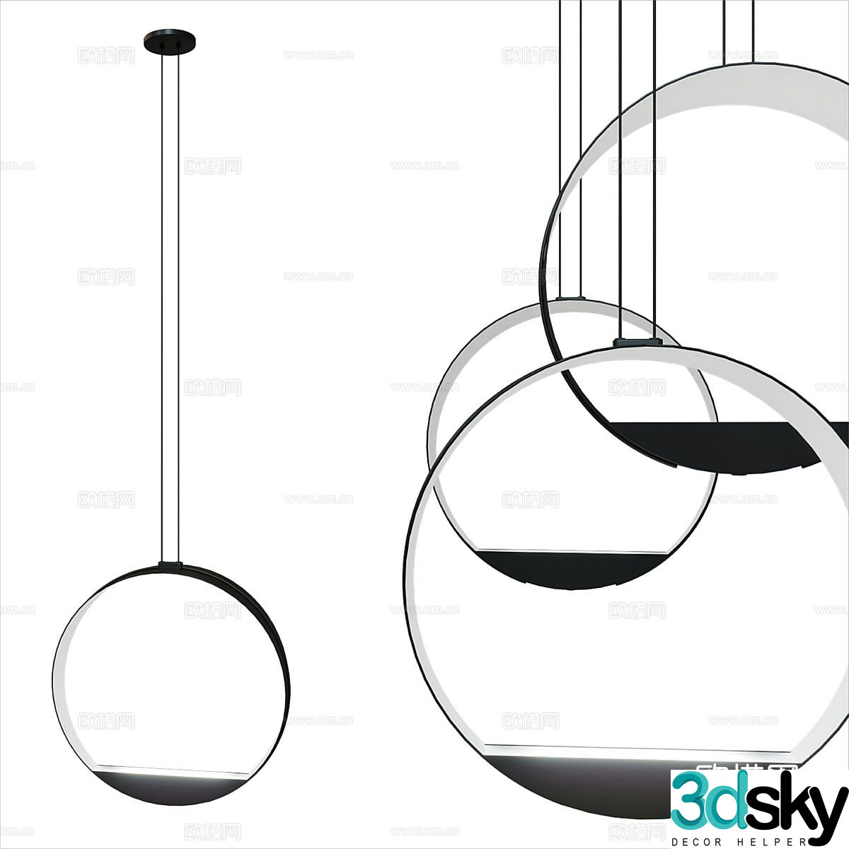 Ring chandelier art chandelier 3d model