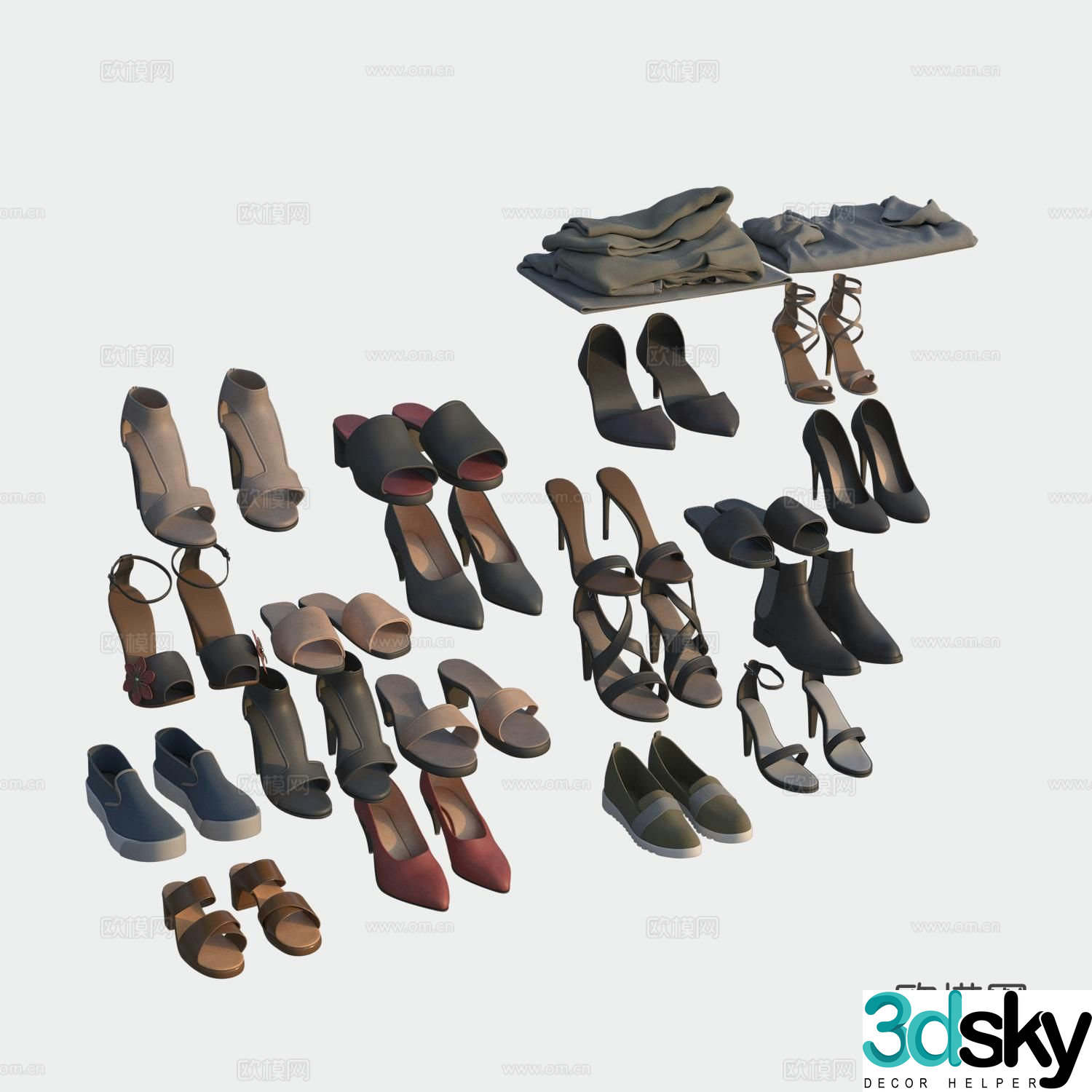 women’s shoes high heels shoes 3d model