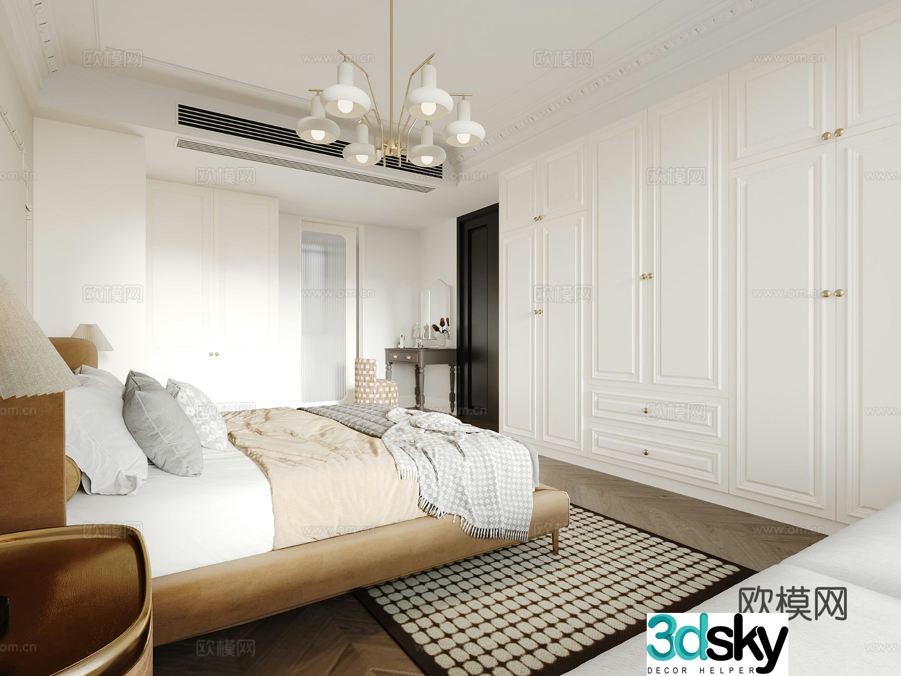Medieval style bedroom master bedroom 3d model