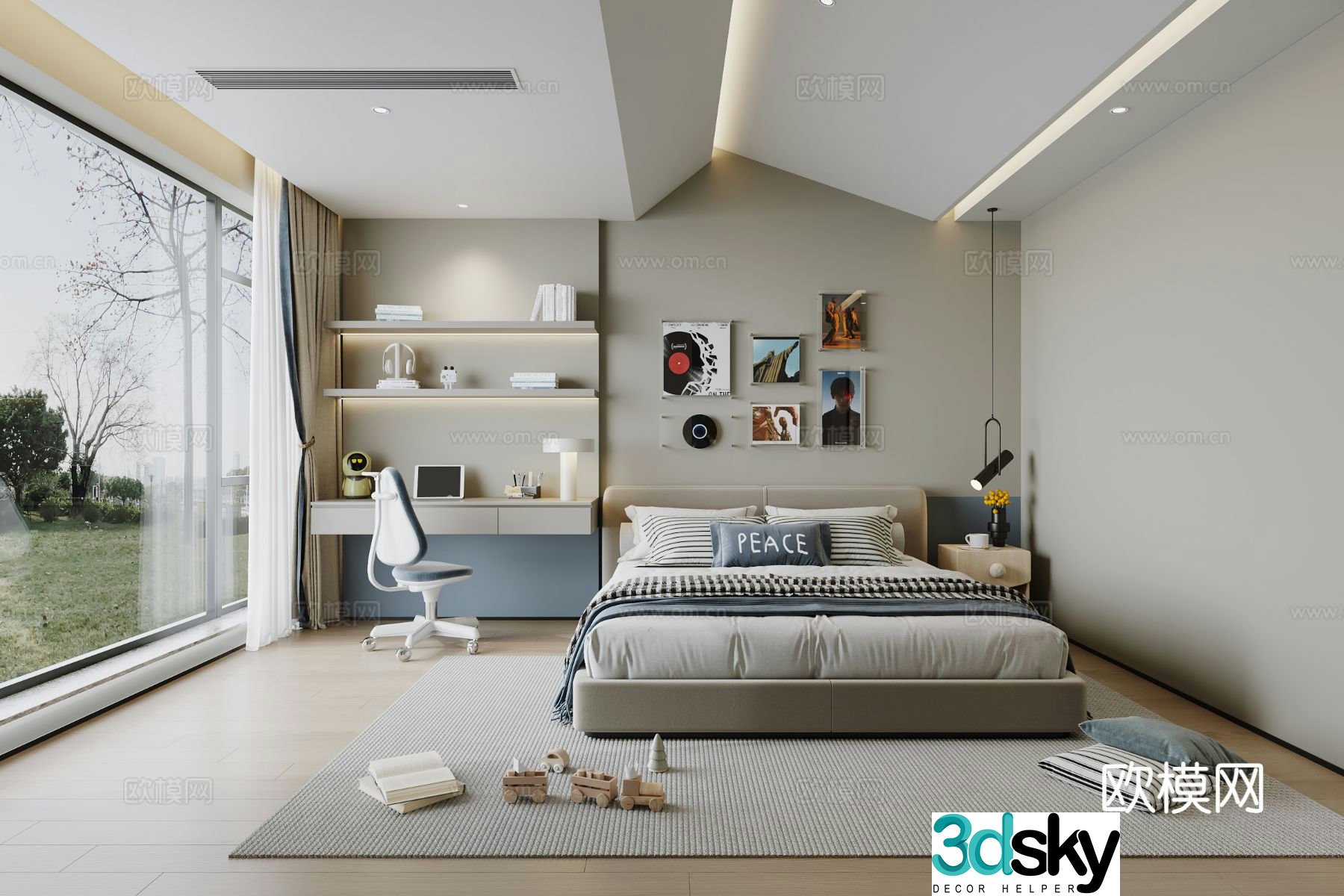 Modern children’s room boy’s room kid’s room 3d model