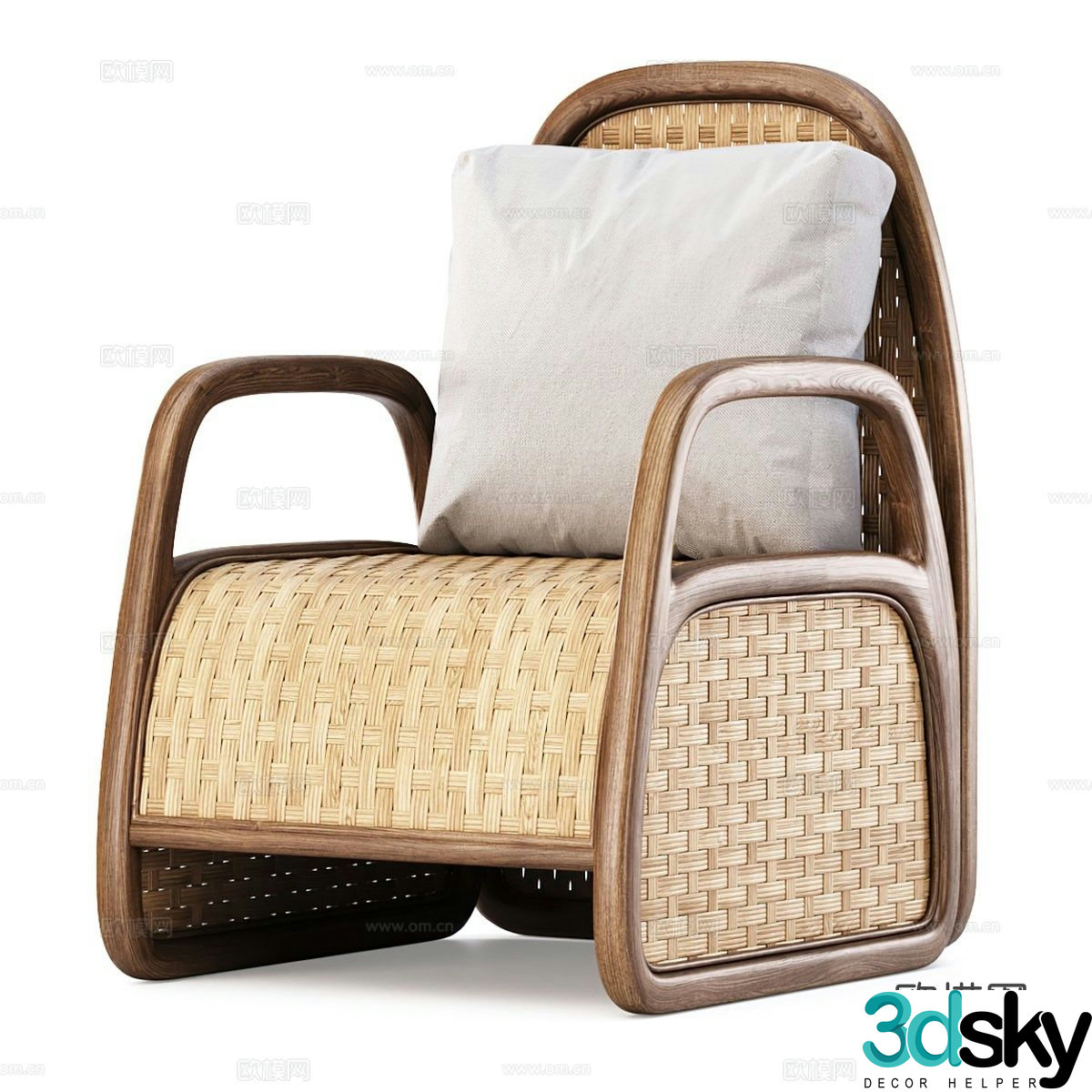 Wabi-sabi chair leisure chair 3d model
