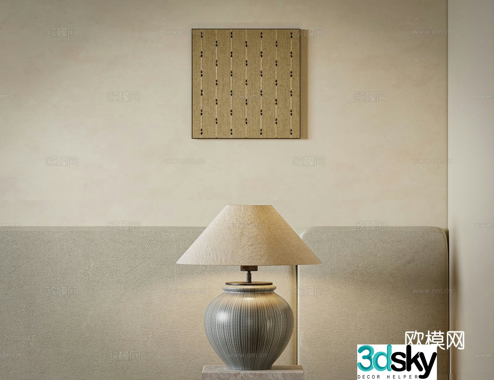 Wabi-sabi table lamp bedside table lamp 3d model