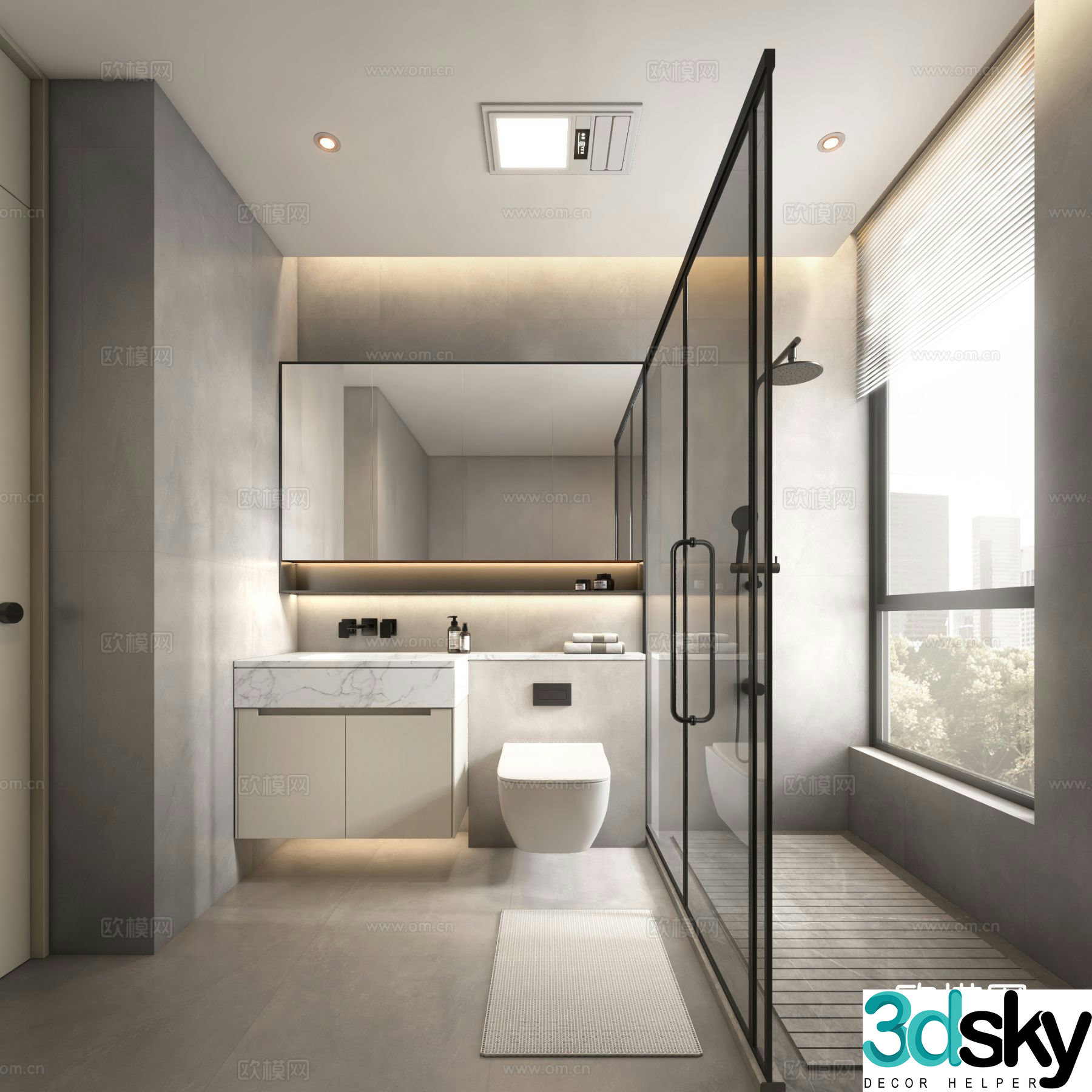 Modern bathroom bathroom 3d model
