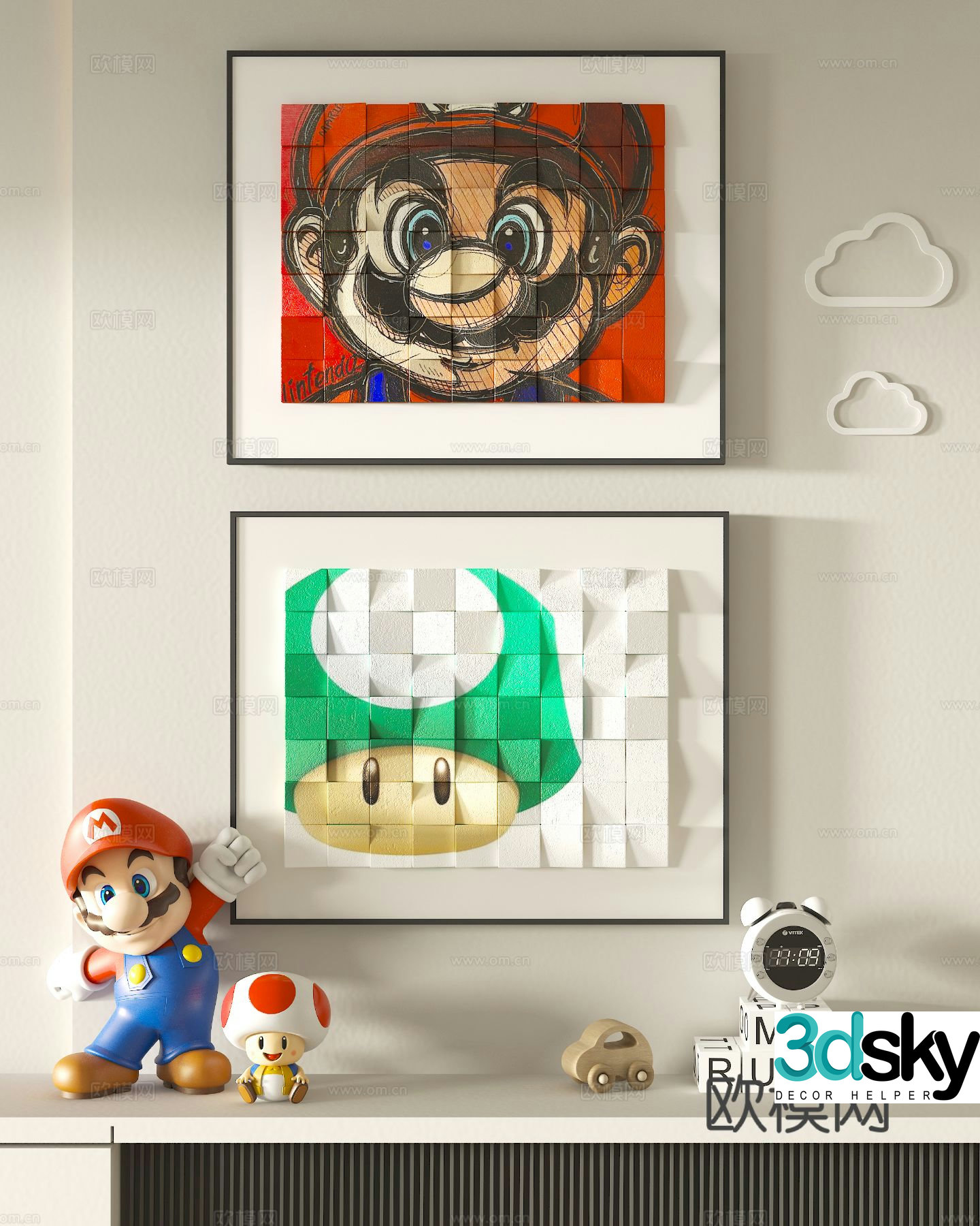 Cartoon decorative painting children’s painting hanging painting 3D model