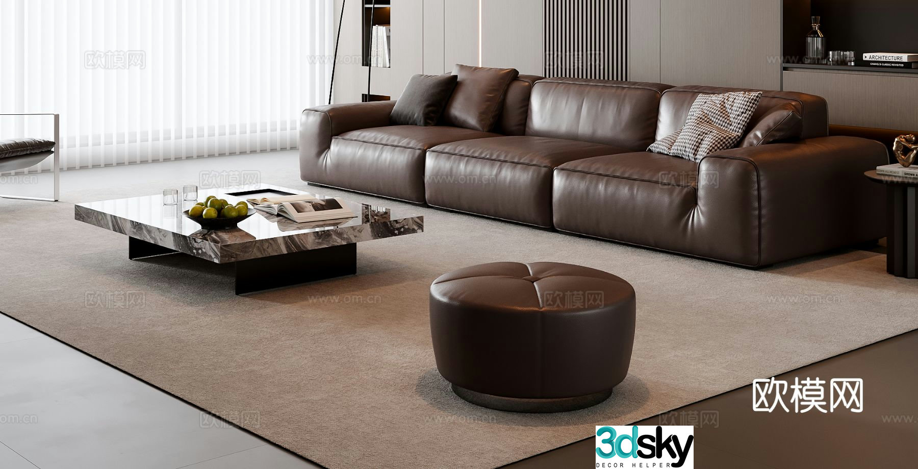 Italian sectional sofa 3d model