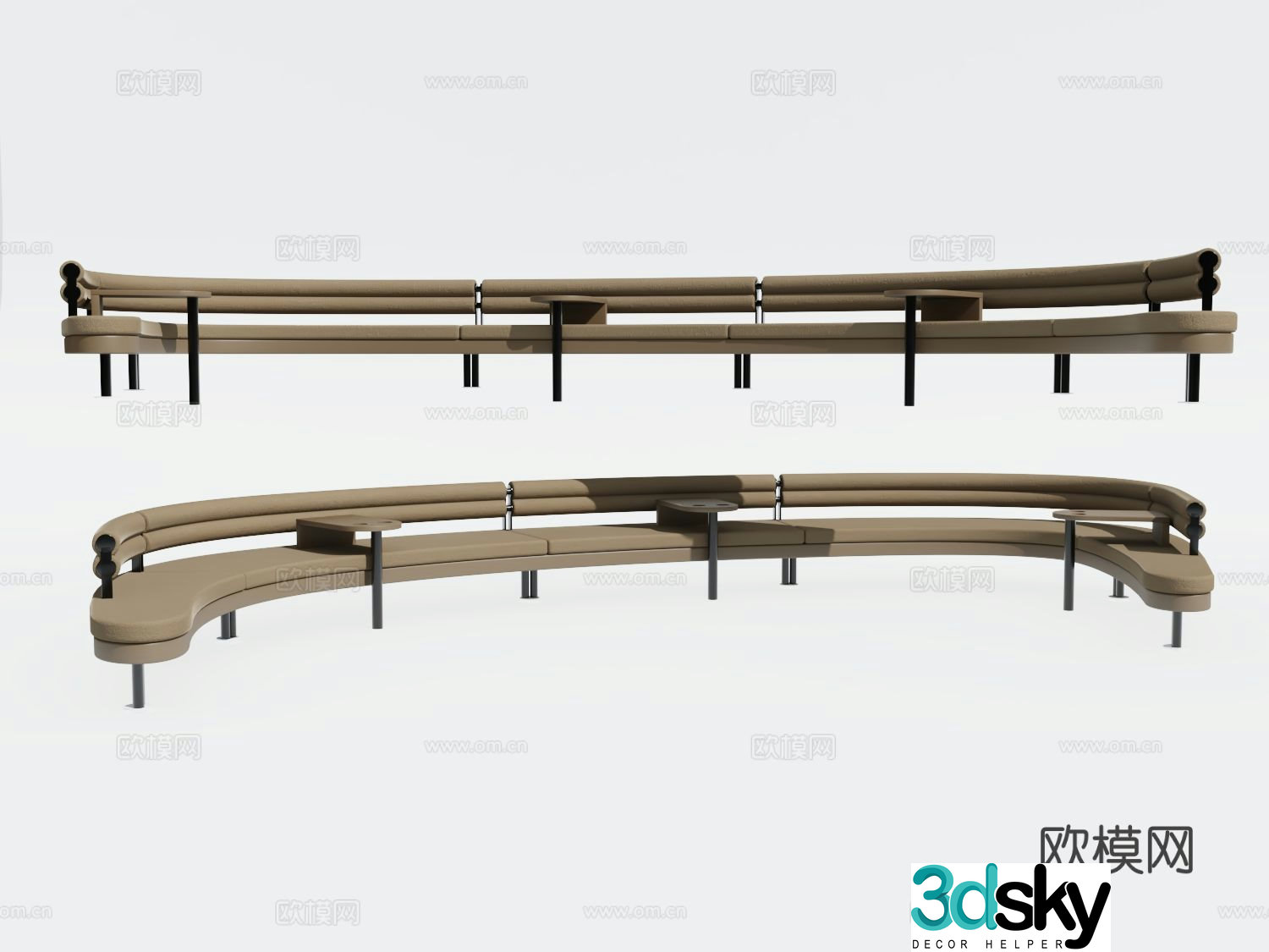 Special-shaped sofa booth sofa 3D model