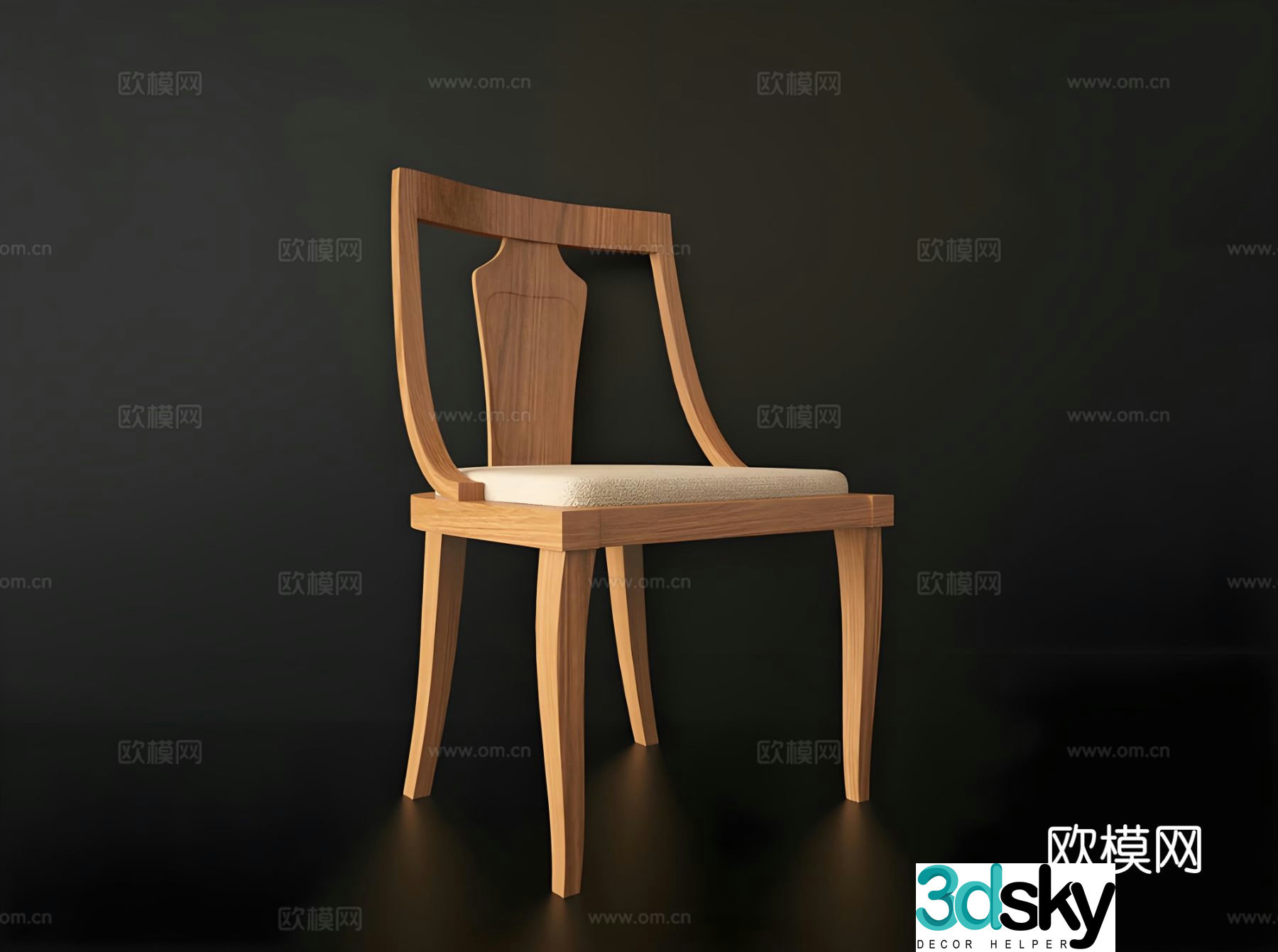 New Chinese style chair dining chair 3d model
