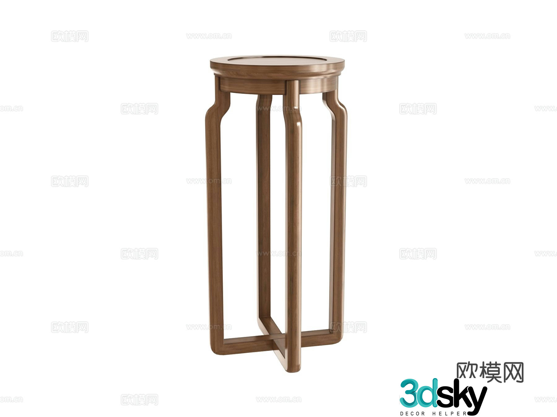 New Chinese style flower table side table flower stand 3d model