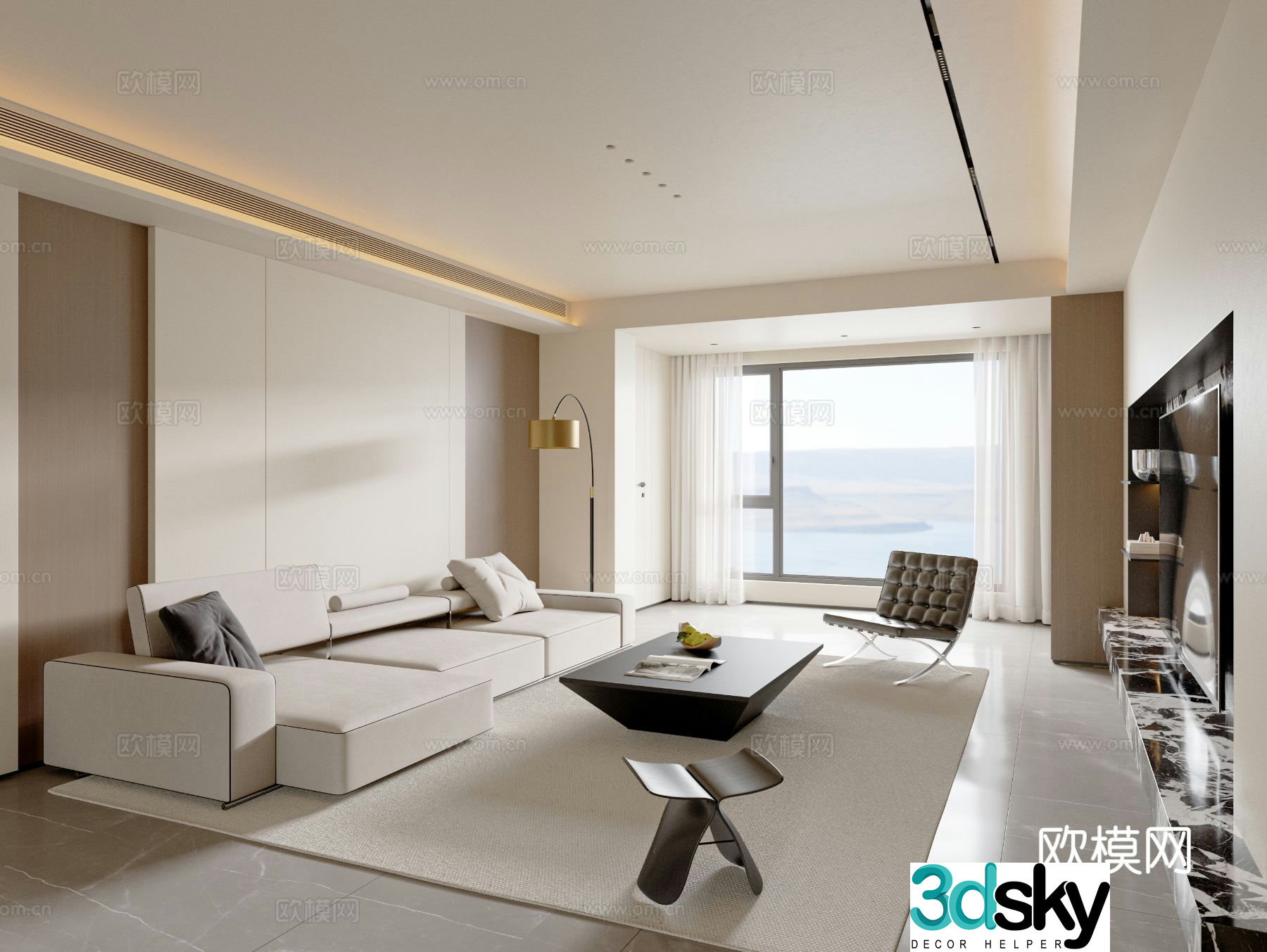 Modern living room 3d model