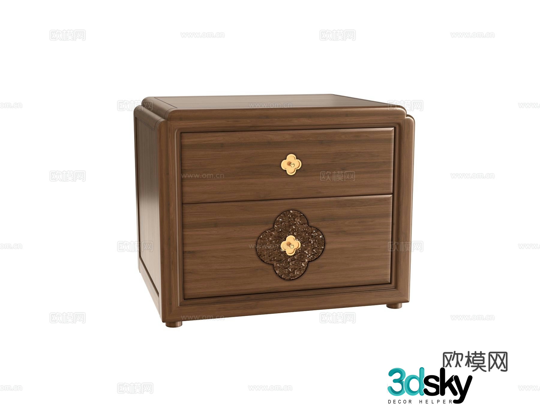 New Chinese style bedside table 3d model