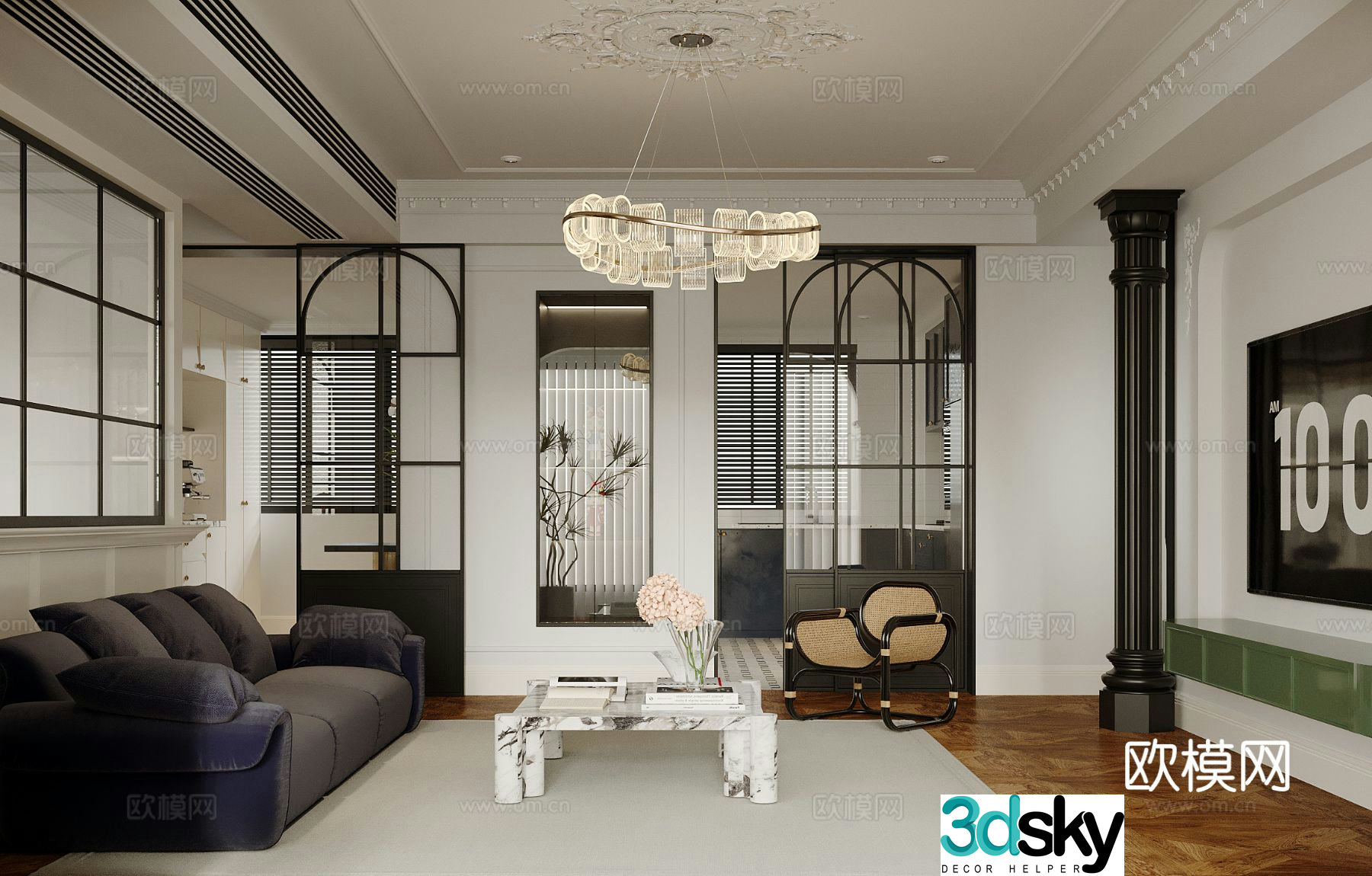 Medieval style living room 3D model