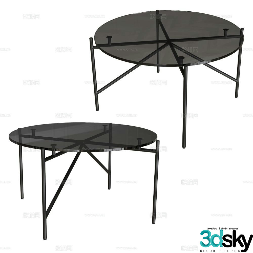 Prostoria round coffee table glass coffee table 3d model