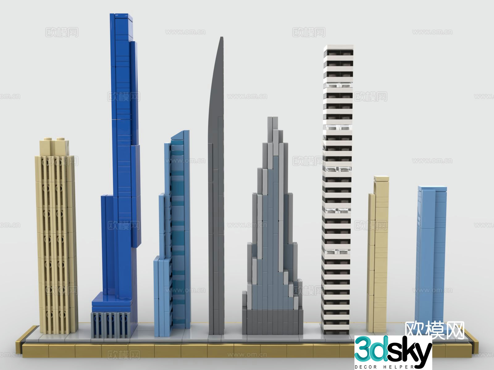 LEGO toys Manhattan building blocks 3d model