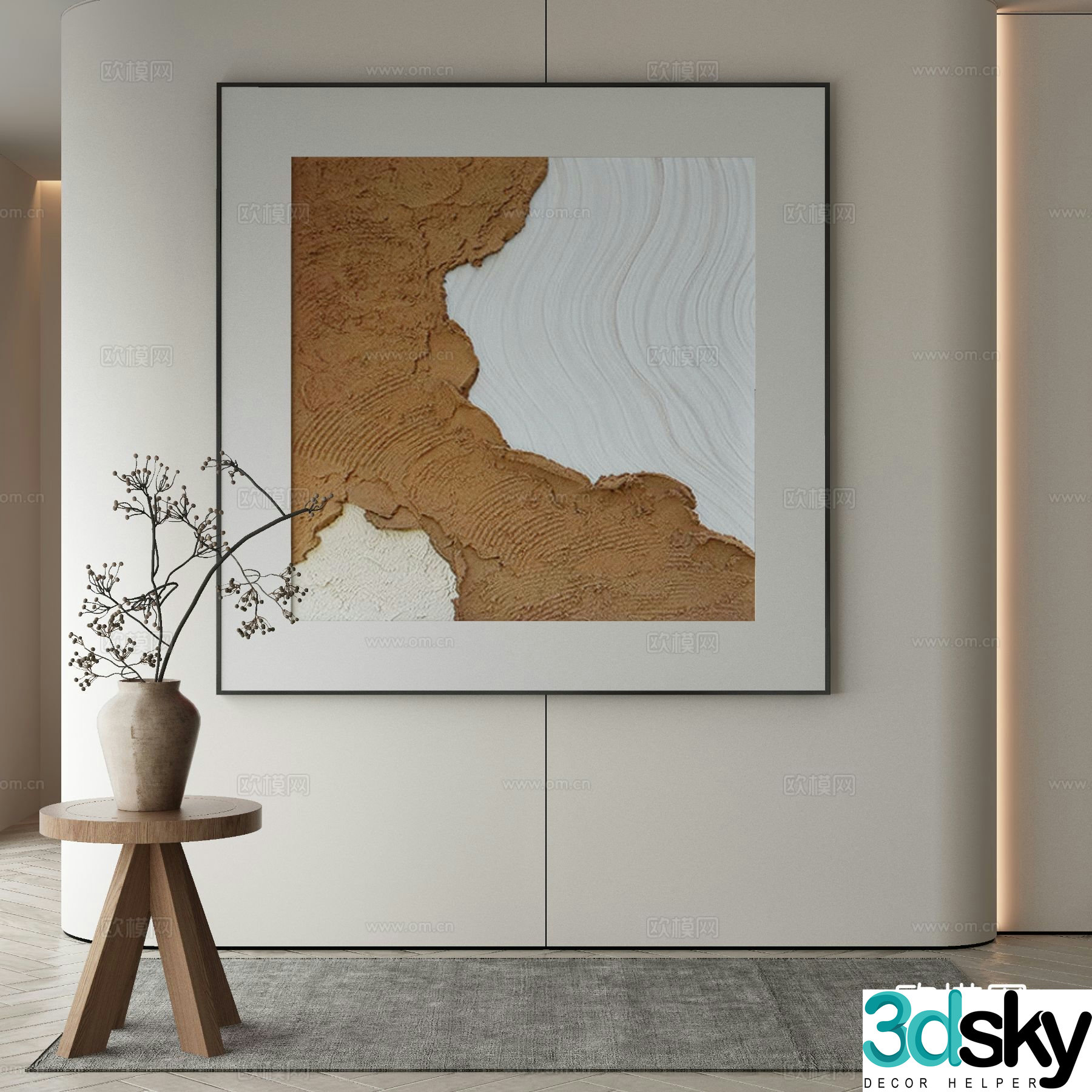 Decorative painting texture painting hanging painting 3d model