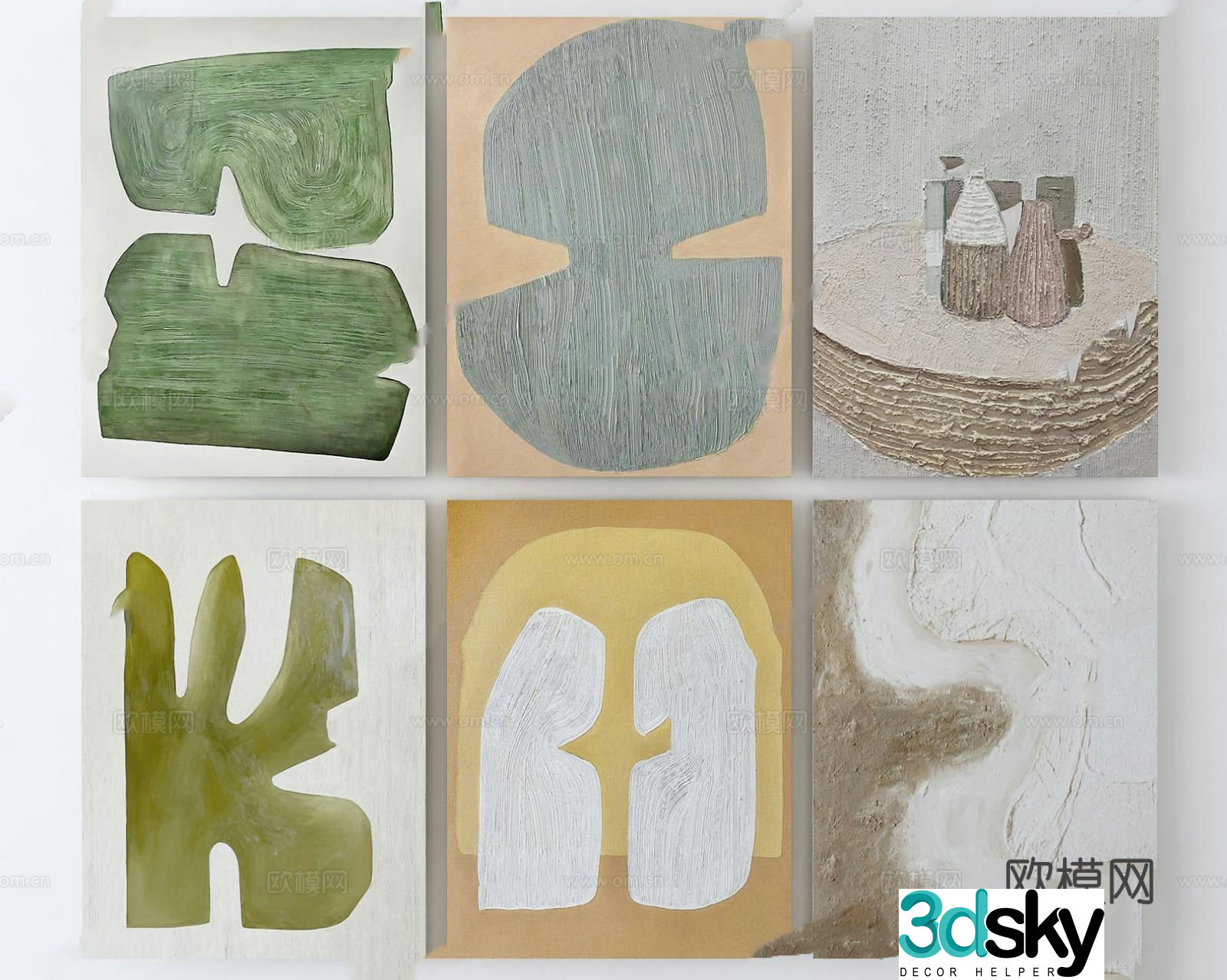 Modern abstract painting hanging painting texture painting 3d model