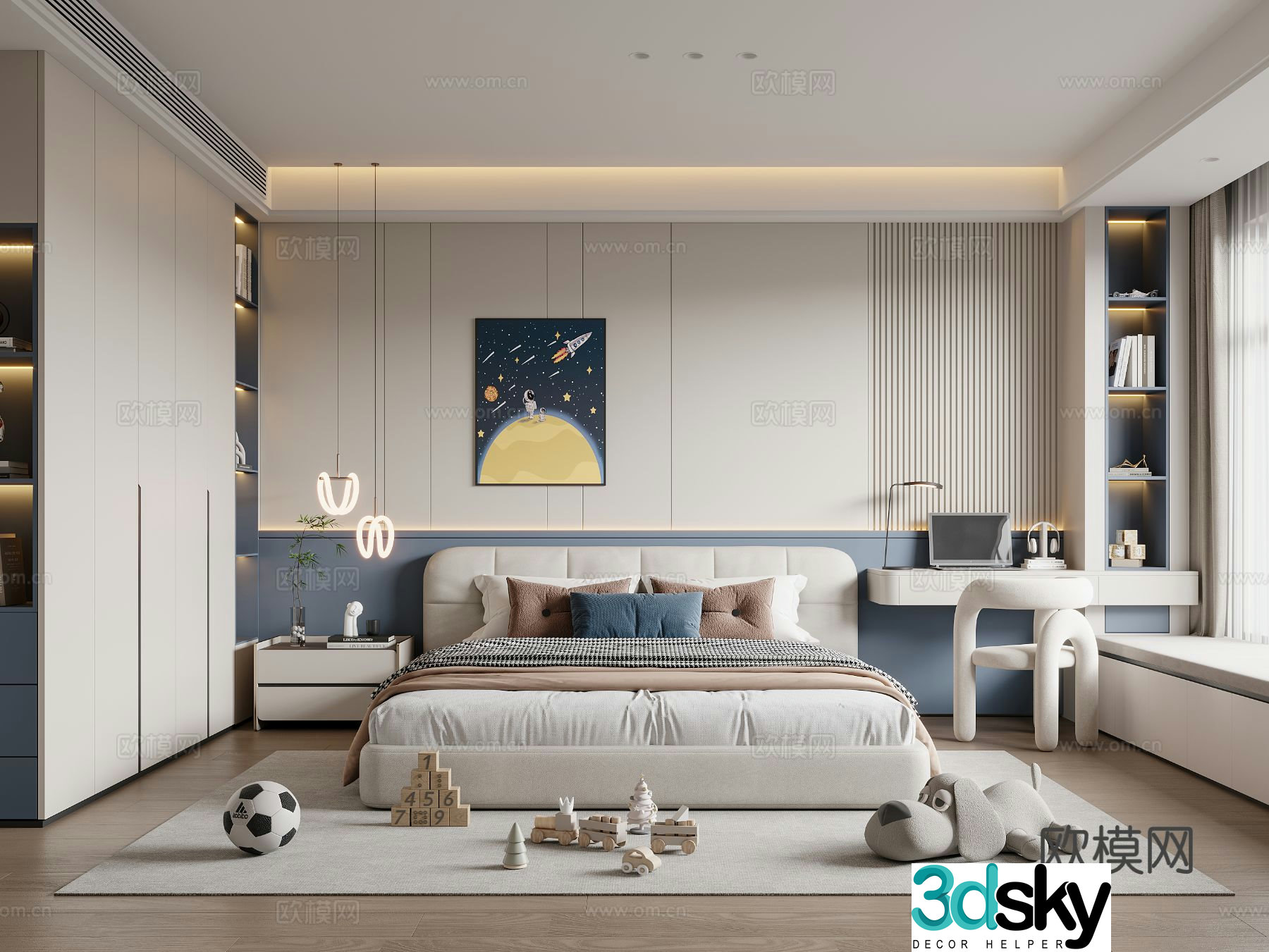 Modern children’s room boy’s room kid’s room 3d model